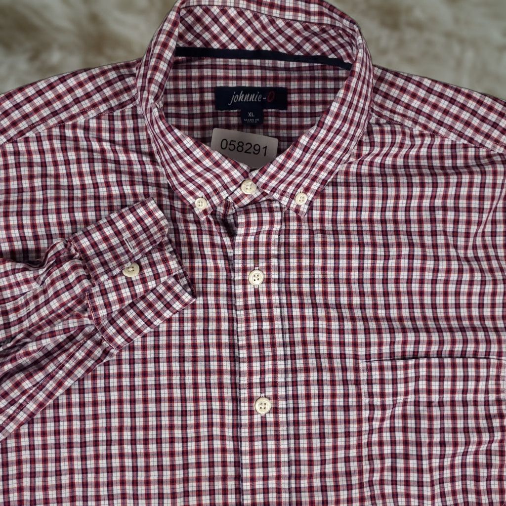 johnnie-O johnnie-O Shirt Mens XL Red Plaid Button-Up Long Sleeve Casual Business Workwear Size US XL / EU 56 / 4 - 1 Thumbnail