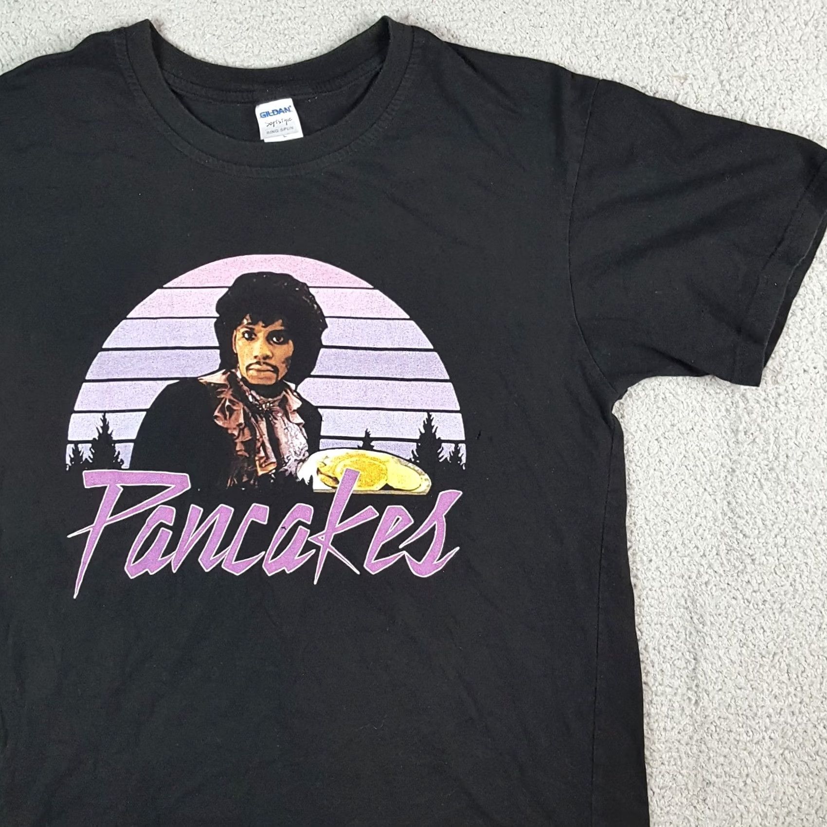 Gildan Dave Chappelle Prince Pancakes T Shirt L Mens Black Cotton Gildan Vintage 00s 90s Retro Promo Chappelle's Show Funny TV Logo Embroidered Shirt Size US L / EU 52-54 / 3 - 6 Thumbnail