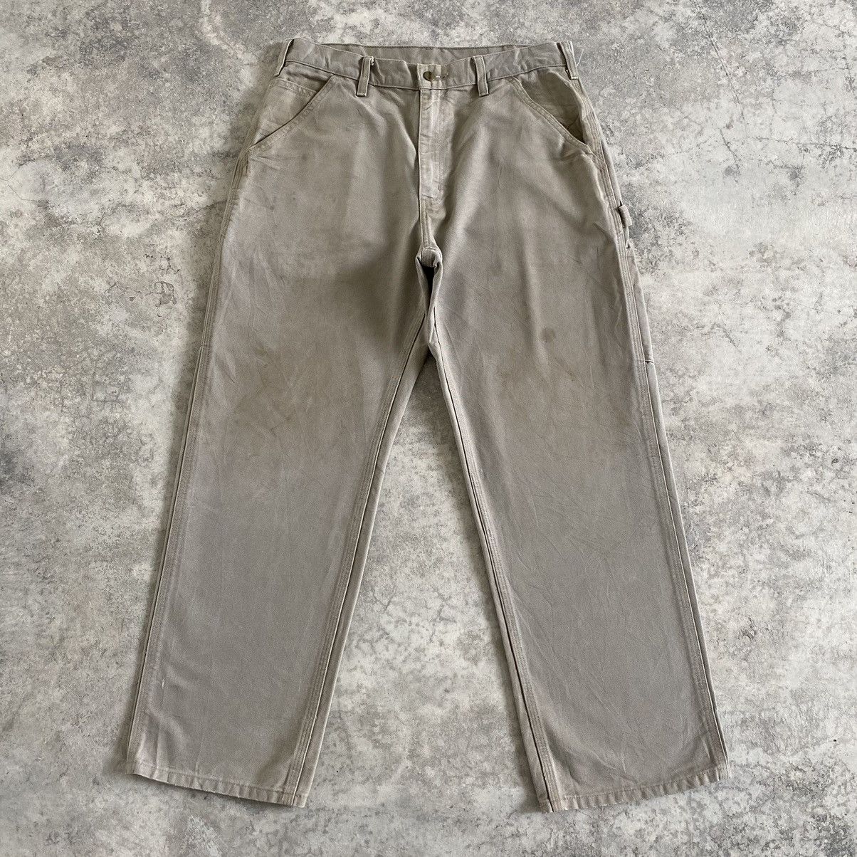 Carhartt Vintage Carhartt Desert Grey Dirty Carpenter Pants Size US 33 - 1 Thumbnail