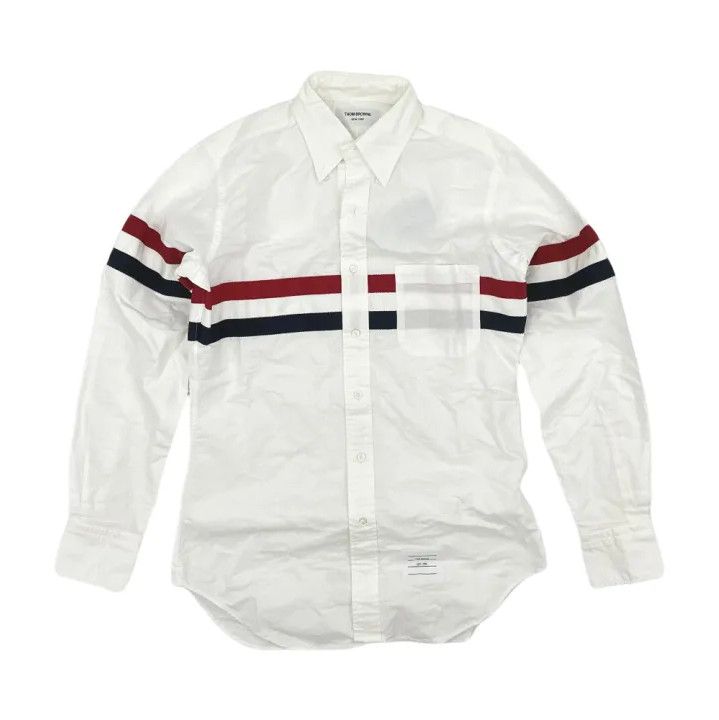 Thom Browne Thom Browne Classic White Long Sleeve Shirt Size US S / EU 44-46 / 1 - 1 Thumbnail