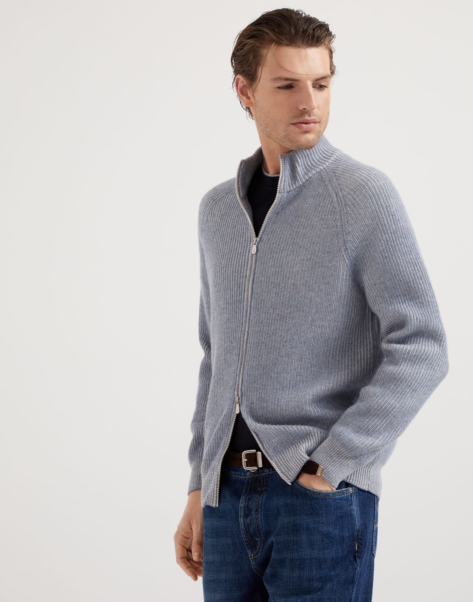 Brunello Cucinelli o1la1rc1a0925 Cashmere Cardigan in Grey Size US L / EU 52-54 / 3 - 1 Thumbnail