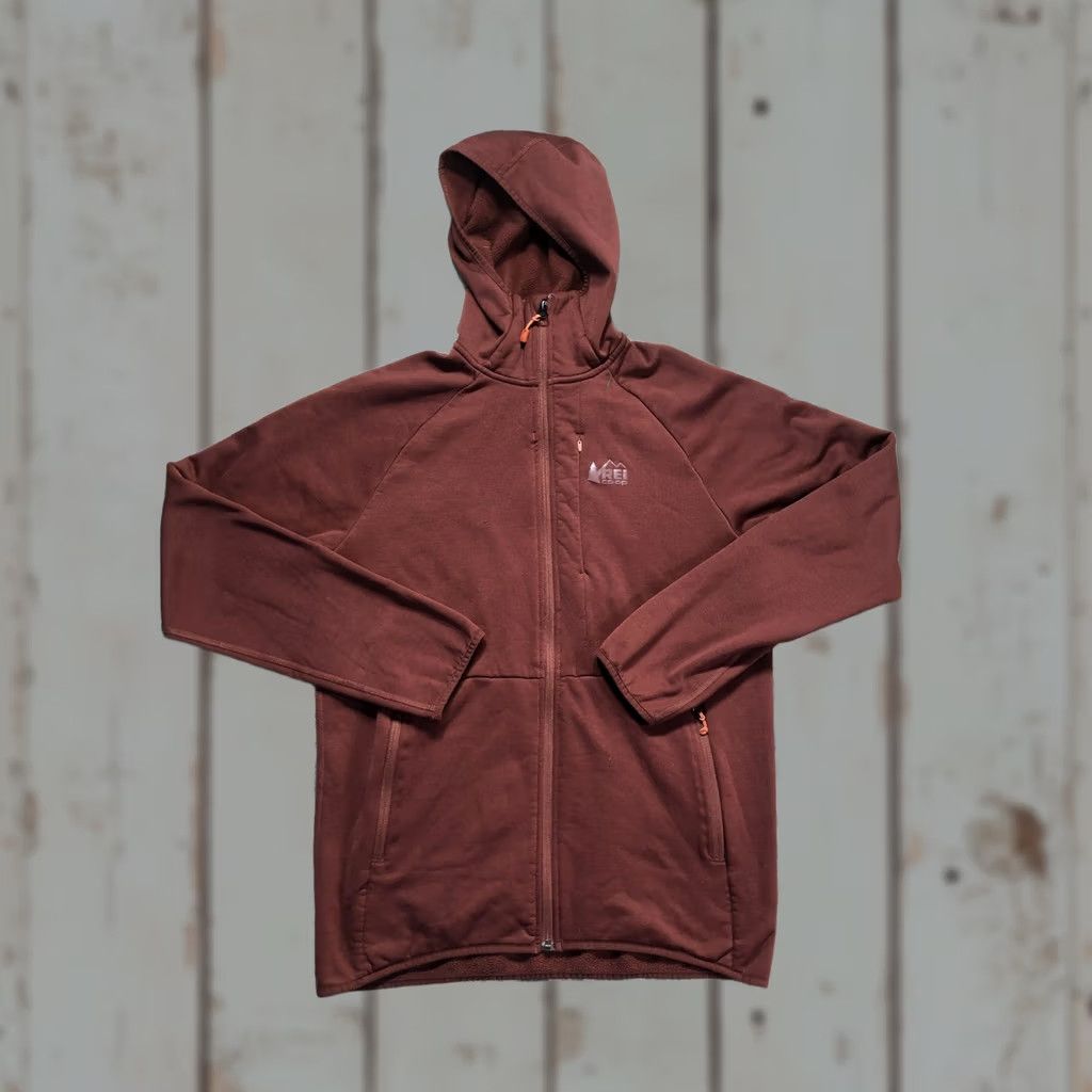 Vintage REI Co-op Hoodie Sweatshirt Mens M Brown Fleece Full Zip Logo Jacket Size US M / EU 48-50 / 2 - 1 Thumbnail