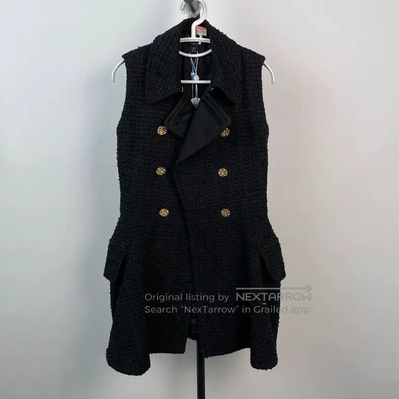 Louis Vuitton Louis Vuitton Sleeveless black tweed dress Size XXS / US 00 / IT 34 - 1 Thumbnail