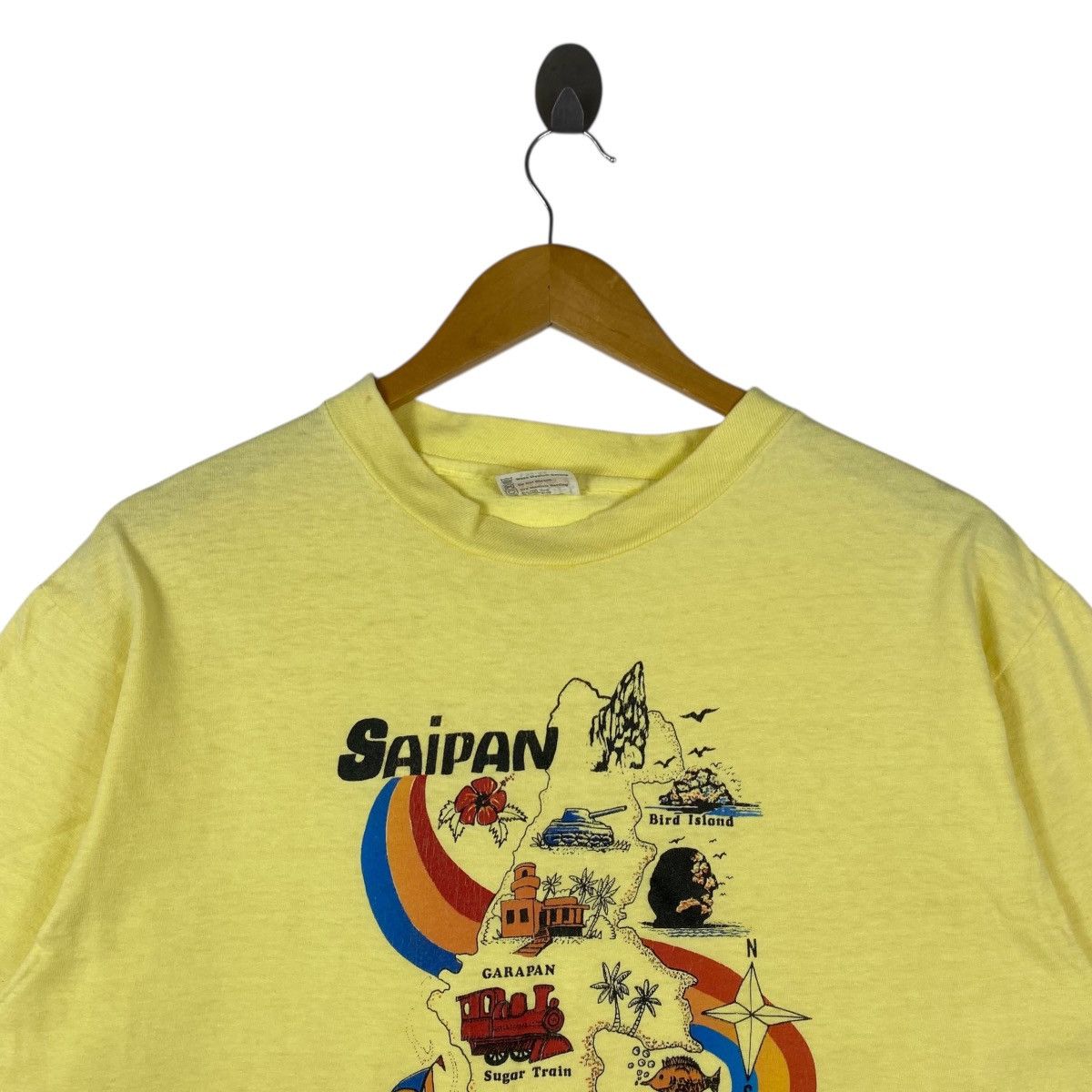 Hanes Vintage 80s Saipan T-Shirt Hanes Tropic Tees Hawaii Size US L / EU 52-54 / 3 - 2 Thumbnail