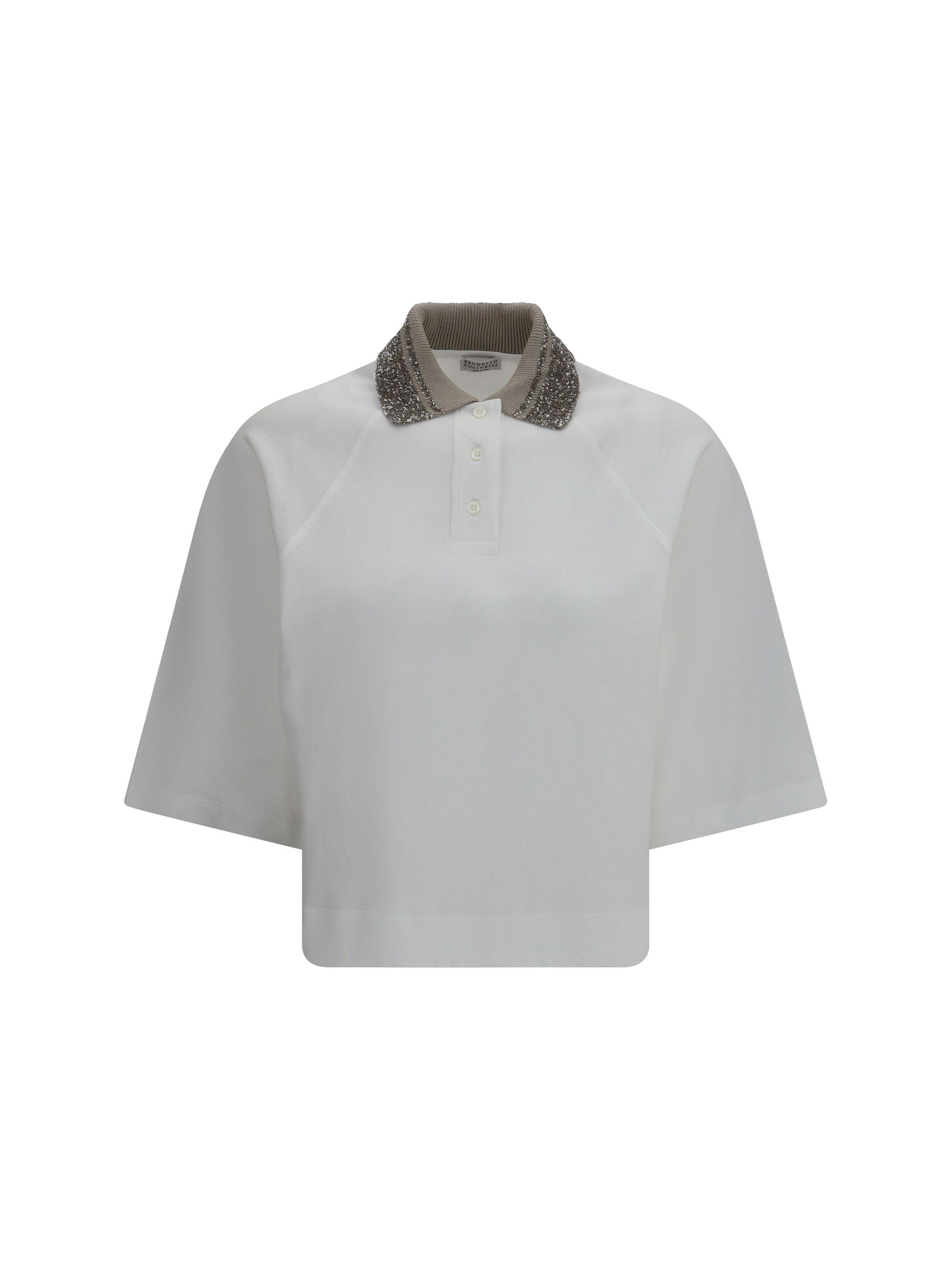 Brunello Cucinelli Polo T-Shirt with embellished collar Size XS / US 0-2 / IT 36-38 - 1 Thumbnail
