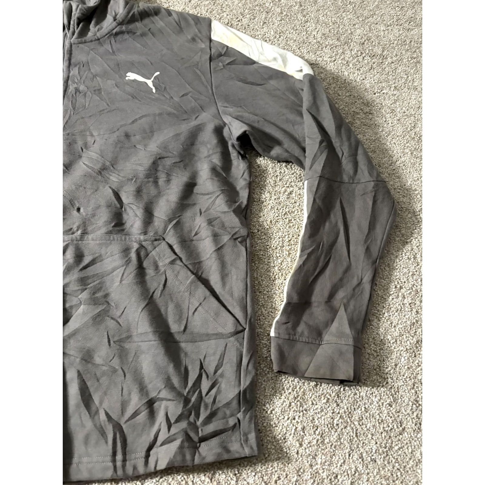 Puma PUMA Hoodie Mens M Gray Full Zip Logo Sweatshirt Sleeve Stripe Athletic Hoodie Mens Gray Full Zip Logo PUMA Size US M / EU 48-50 / 2 - 4 Thumbnail