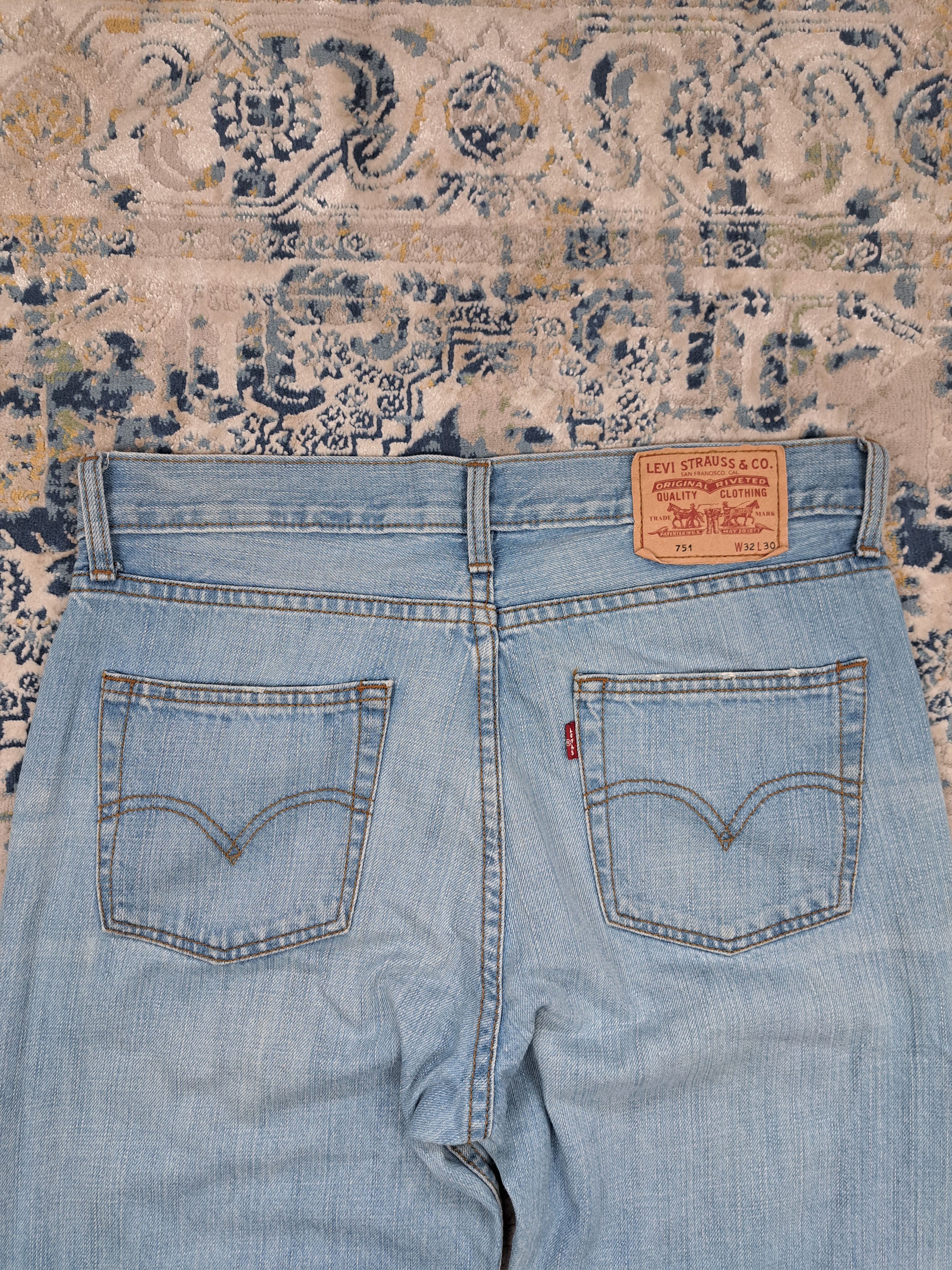 Levi's Vintage 00s Levis 751 Baby Blue Baggy Jeans Relaxed Denim Size US 32 / EU 48 - 2 Thumbnail