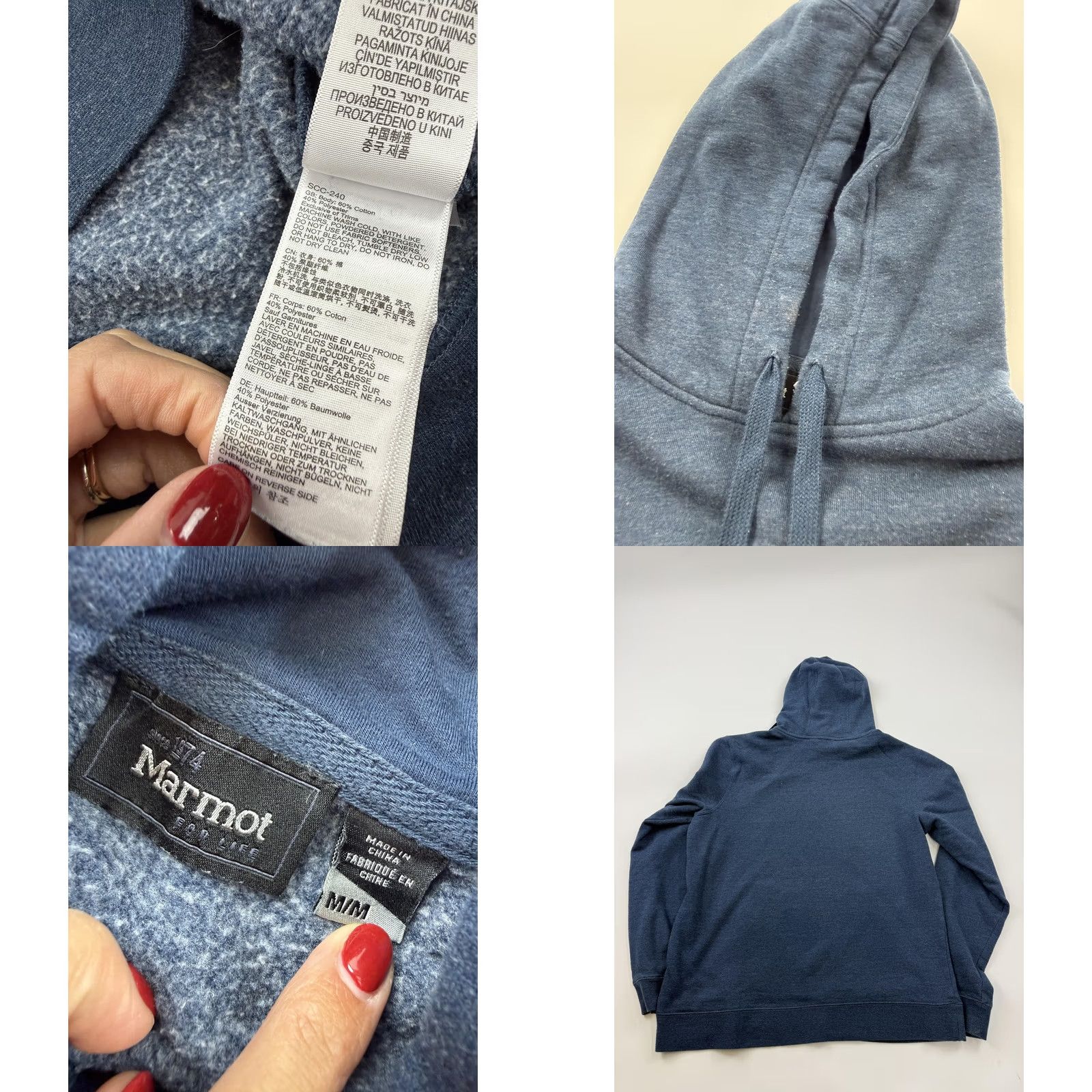 Marmot Marmot Hoodie Sweatshirt Womens Medium Blue Fleece Pullover Mountain Graphic Size M / US 6-8 / IT 42-44 - 8 Thumbnail