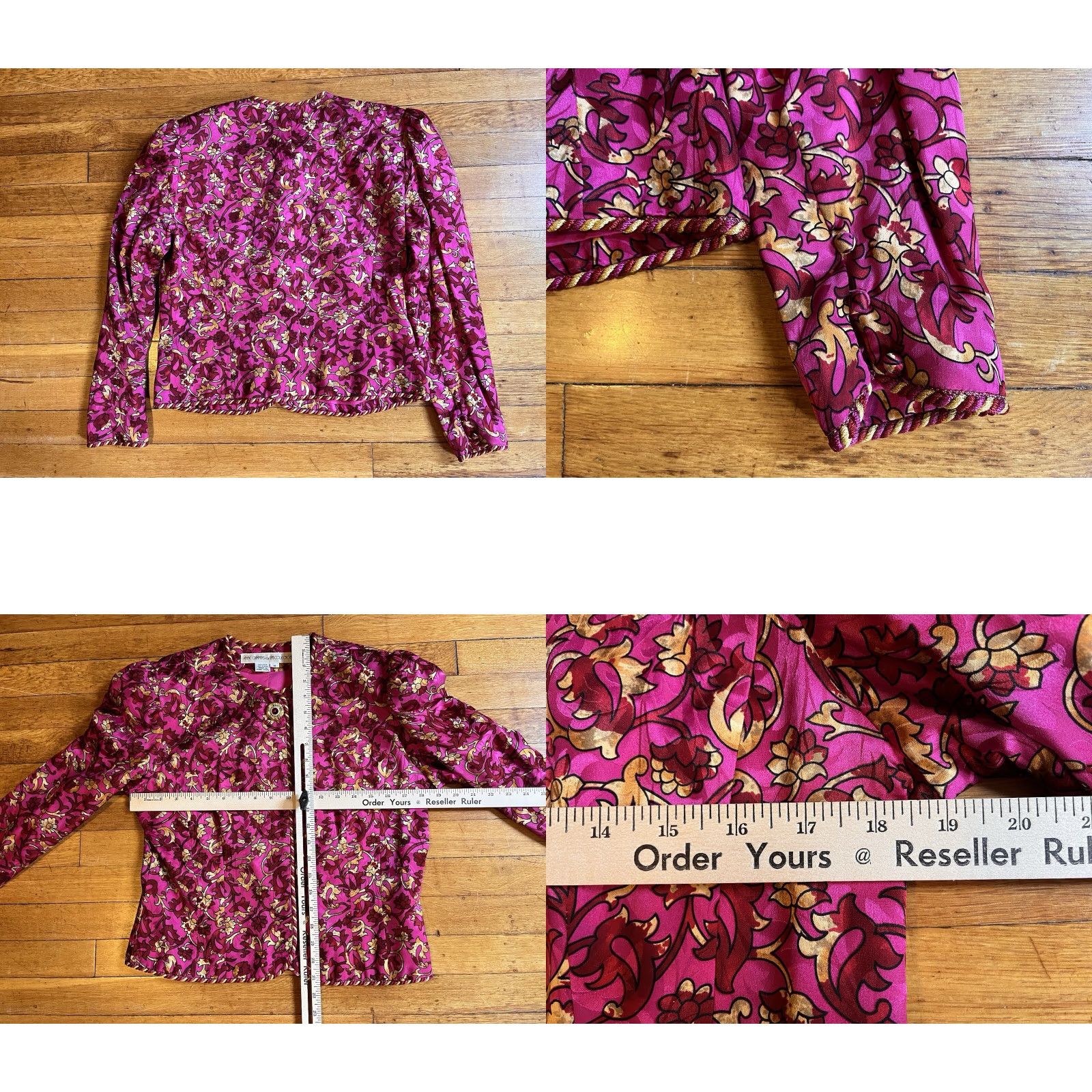 Vintage VINTAGE Anne Crimmins for Umi Collections Silk Skirt Suit 10 Pink Floral Paisley Size 32" / US 10 / IT 46 - 8 Thumbnail