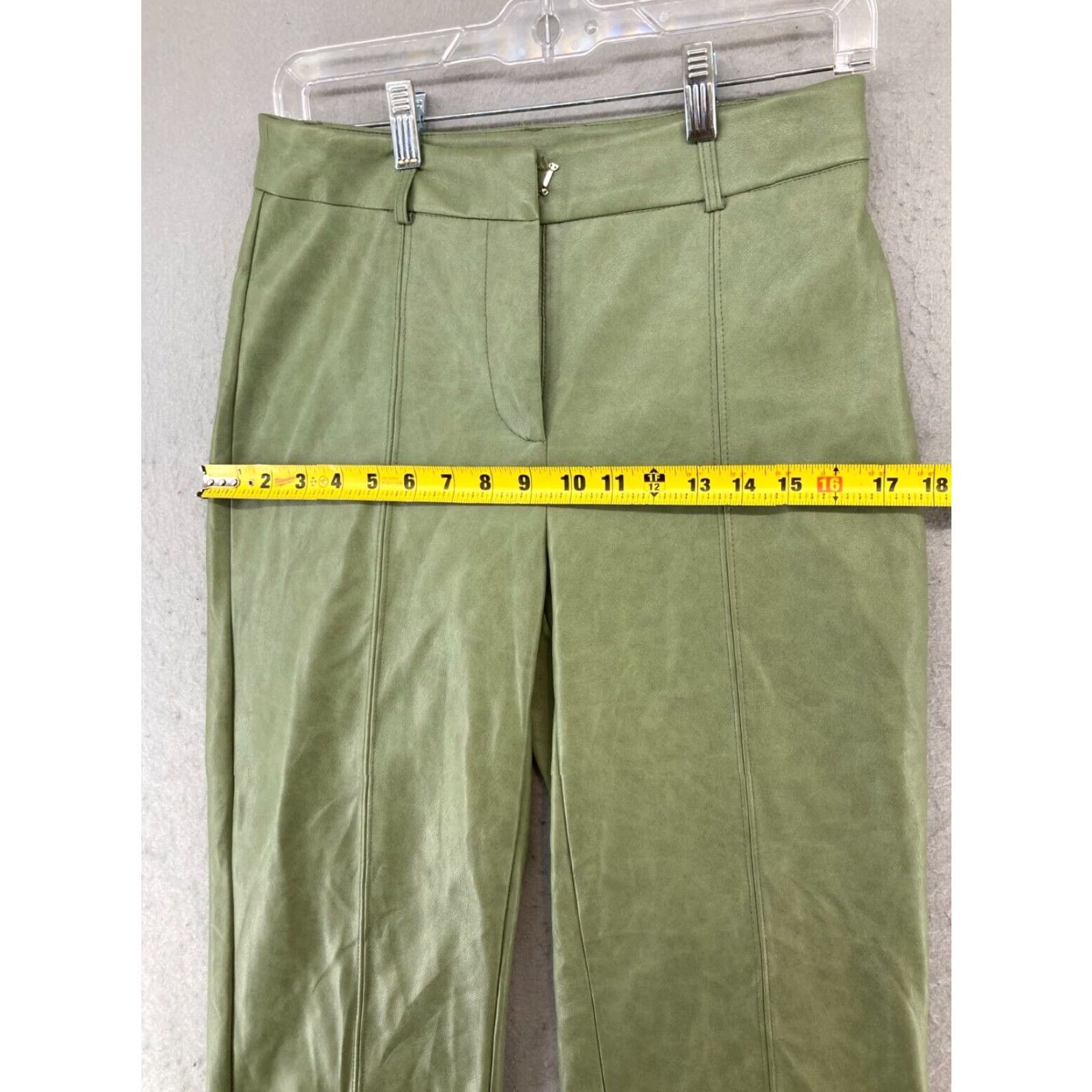 7 For All Mankind 7 For All Mankind Womens Pleather Pants Small Green Lined Size 28" / US 6 / IT 42 - 3 Thumbnail