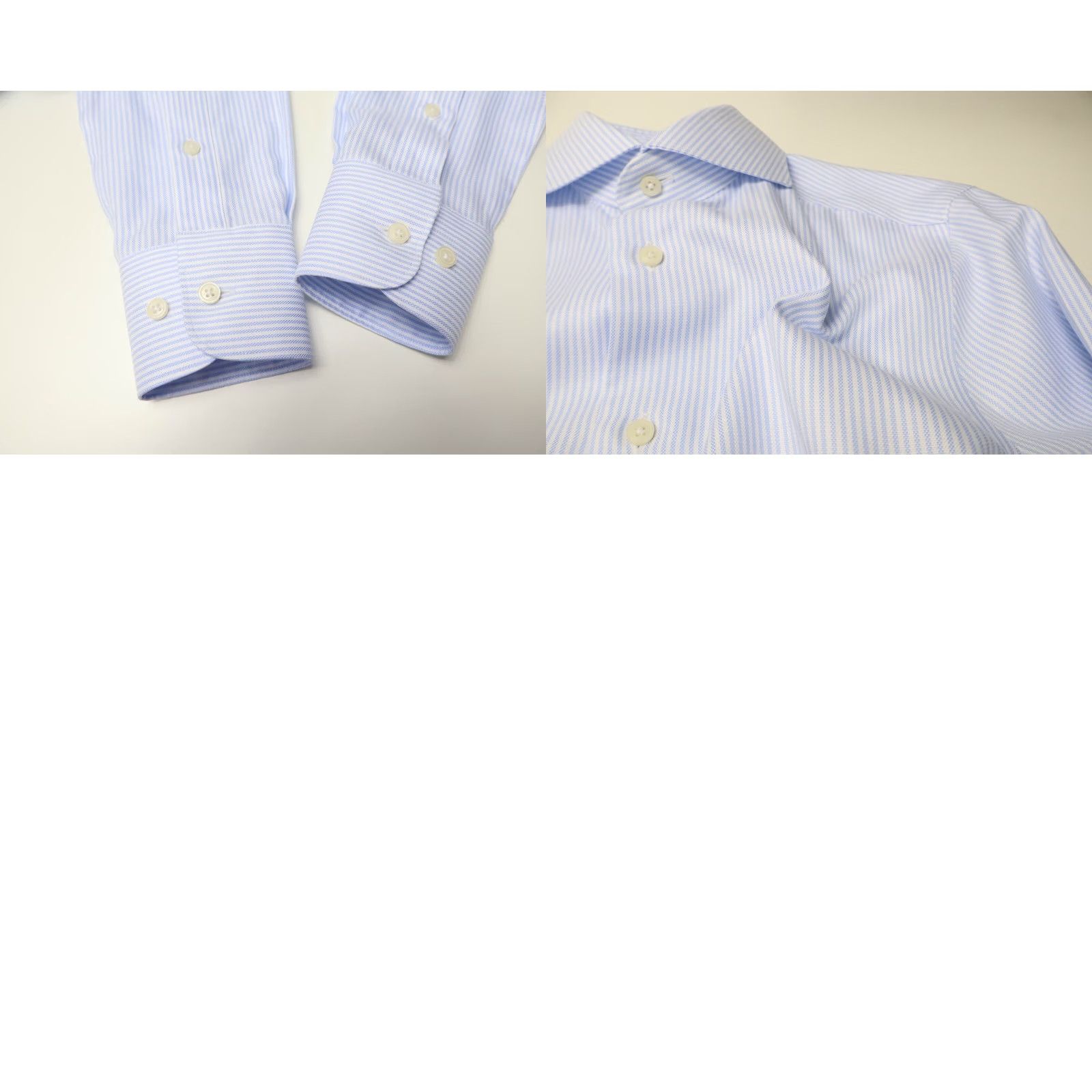 Suitsupply Suitsupply Try On Extra Slim Fit Formal Shirt Men's 36/14 Pinstripe Blue Cutaway Shirt Size 36R - 8 Thumbnail
