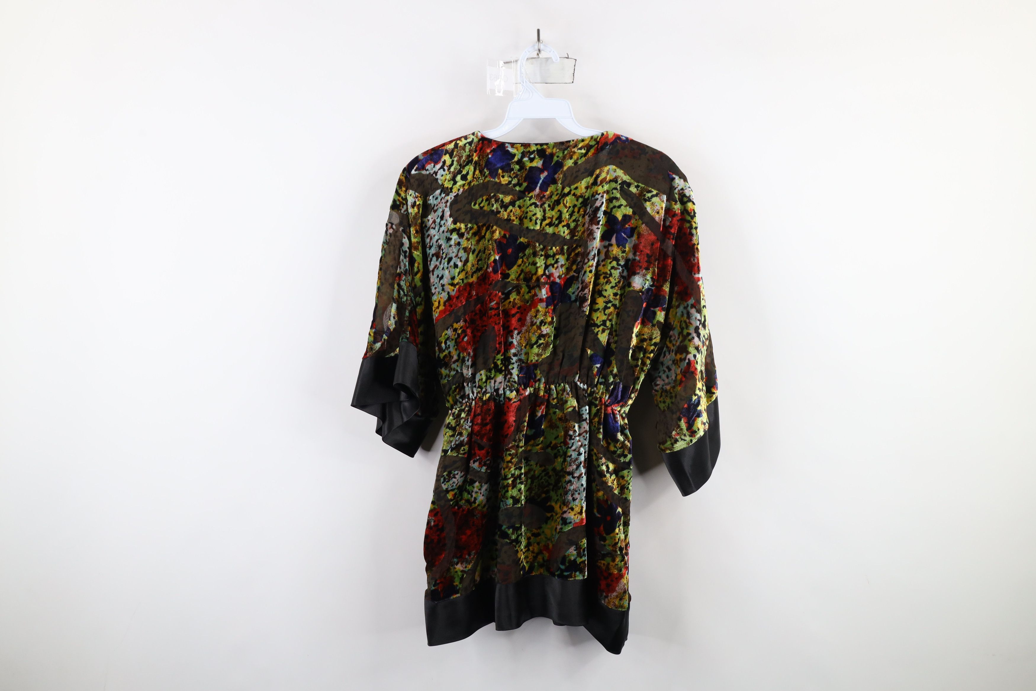 Vintage Vintage 90s Y2K Babydoll Abstract Velour Kimono Style Shirt Size XL / US 12-14 / IT 48-50 - 11 Thumbnail