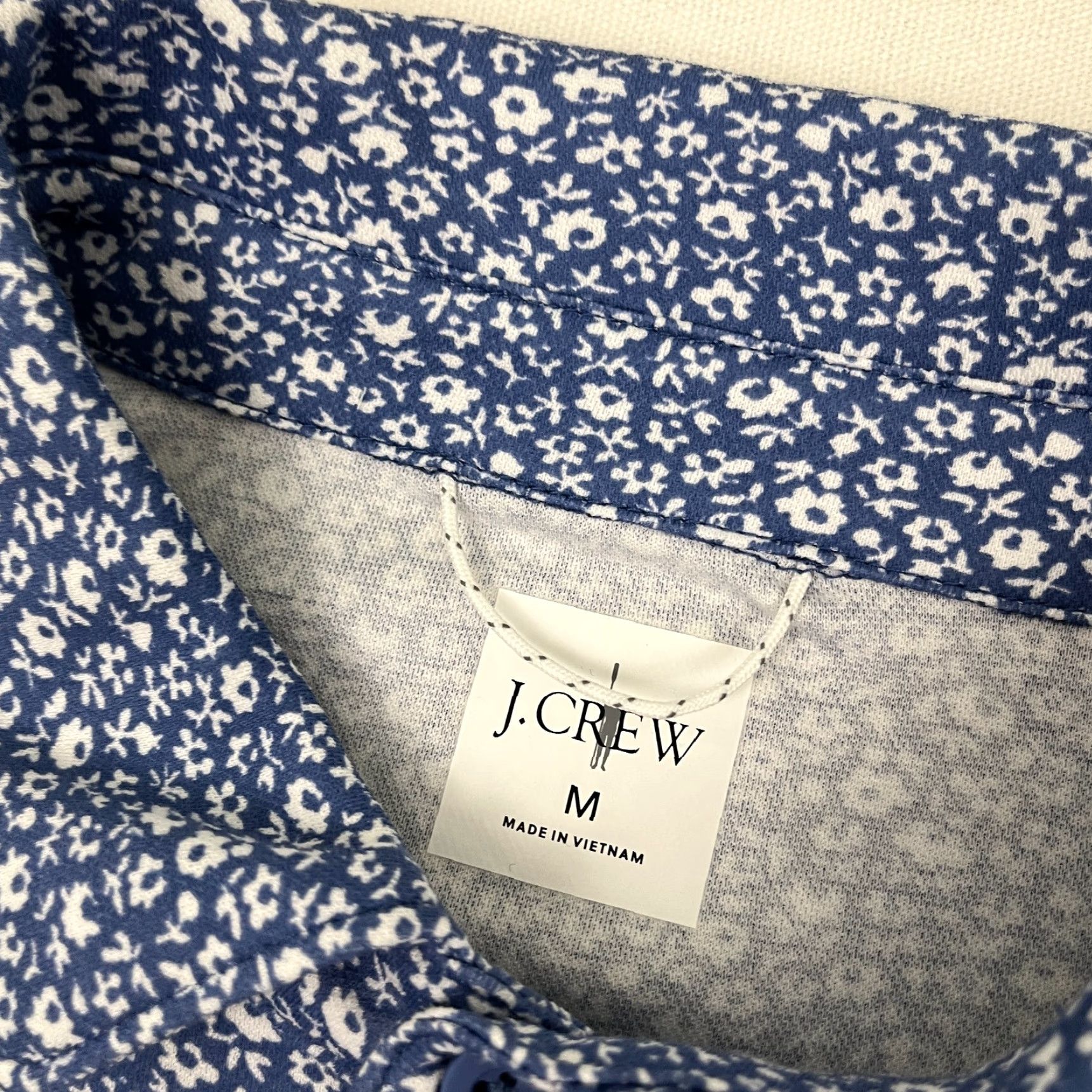 J.Crew J. Crew Oarsman Polo Shirt Mens M Blue White Floral Spring Field Stretch BZ030 Polo Shirt Mens Blue Floral Spring Field Stretch BZ030 Size US M / EU 48-50 / 2 - 2 Thumbnail