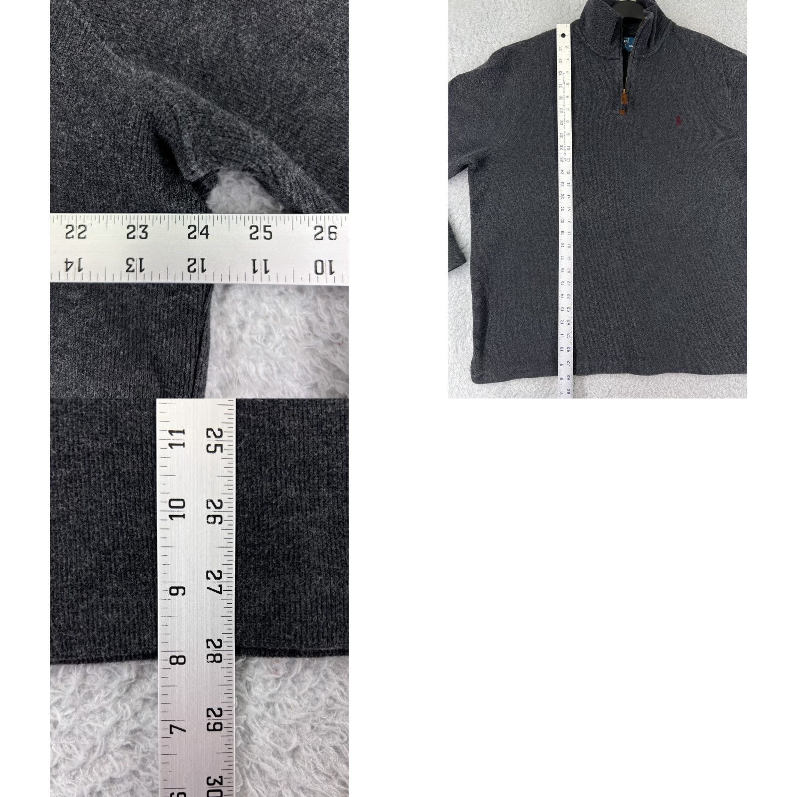 Polo Ralph Lauren Polo Ralph Lauren Sweater Mens XL Gray Mock Neck 1/4 Zip 100% Cotton Polo Ralph Lauren Size US XL / EU 56 / 4 - 9 Thumbnail