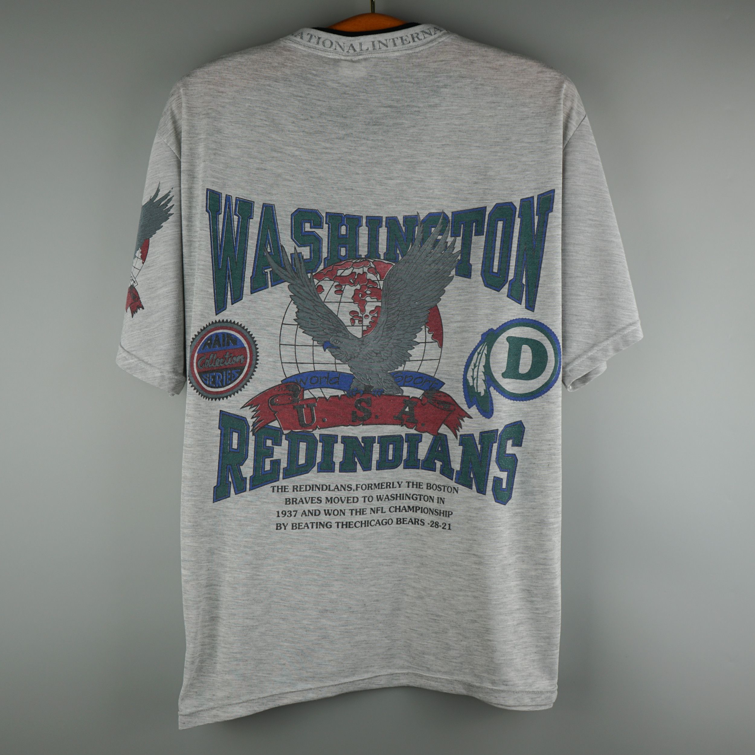 NFL × Vintage Vintage 1990s Washington Redindians T-Shirt Size US L / EU 52-54 / 3 - 5 Thumbnail