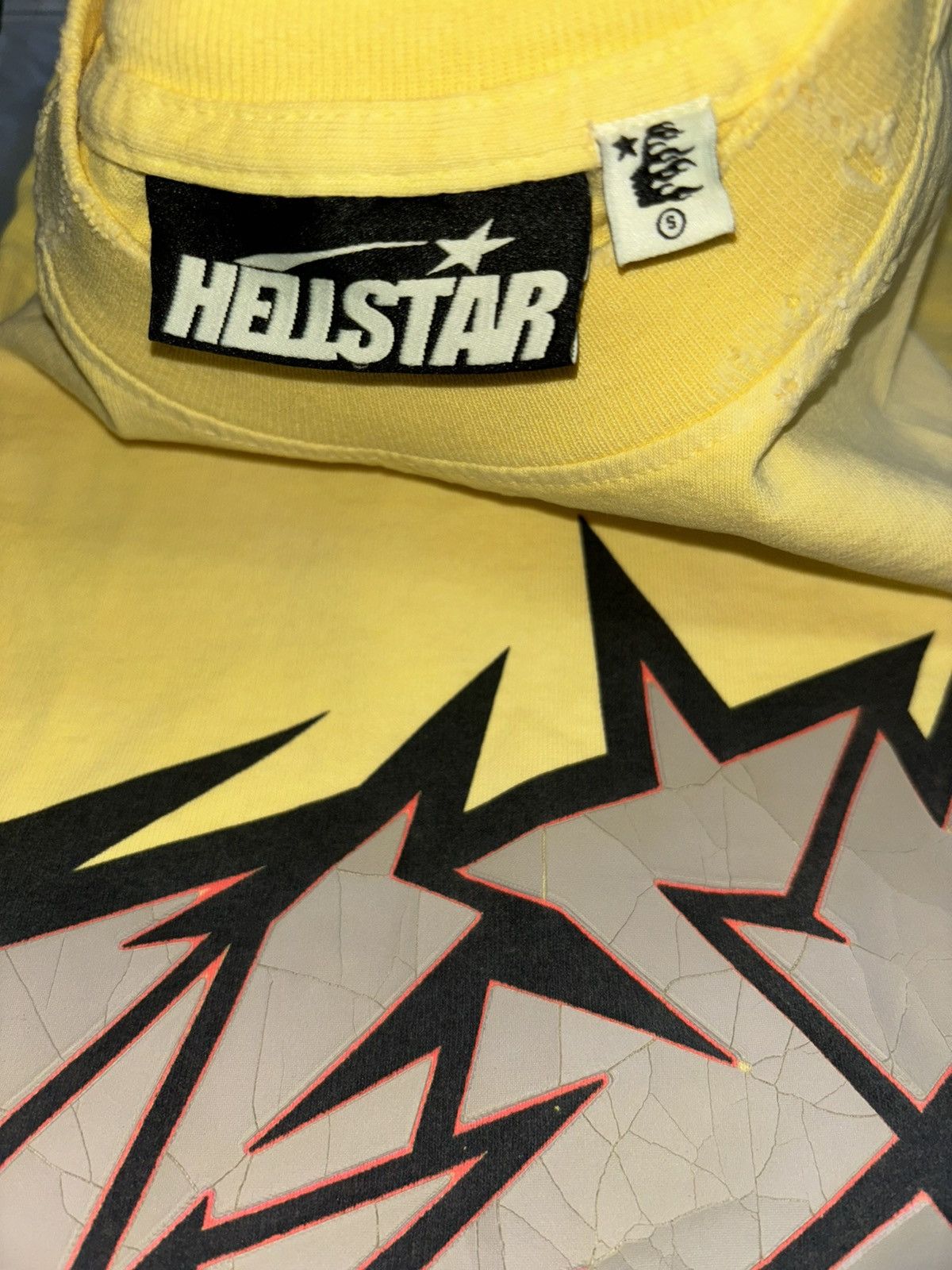 HELLSTAR Hellstar Yellow Crack Print Tee Size US S / EU 44-46 / 1 - 3 Thumbnail