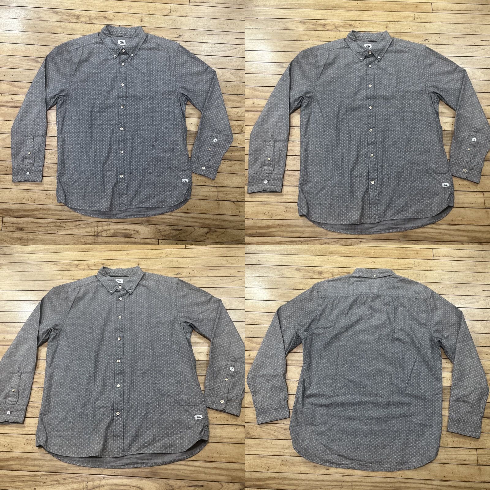 Quiksilver QUIKSILVER Button Shirt Men XL Gray Abstract Talisman Western Skate Oxford Shirt, Button-Up, Casual, Modern, 100% Cotton, Regular Fit, Gray, XL, Men Size US XL / EU 56 / 4 - 9 Thumbnail