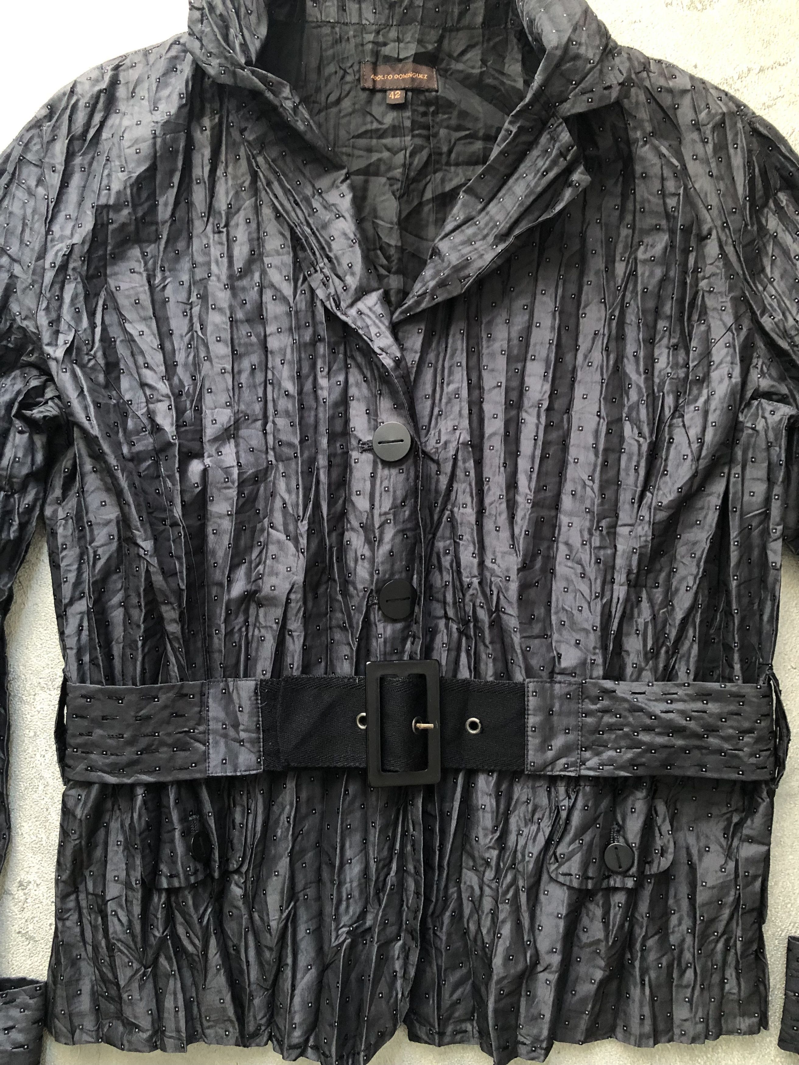 Adolfo Dominguez × Vintage Adolfo Dominguez Jacket Womens Small Black Button Size S / US 4 / IT 40 - 2 Thumbnail