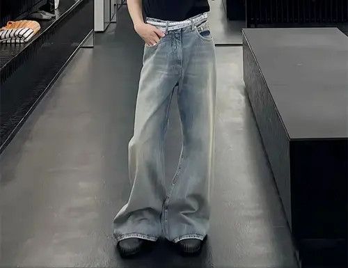 VIBE Faded Blue Baggy jeans Size US 32 / EU 48 - 1 Thumbnail