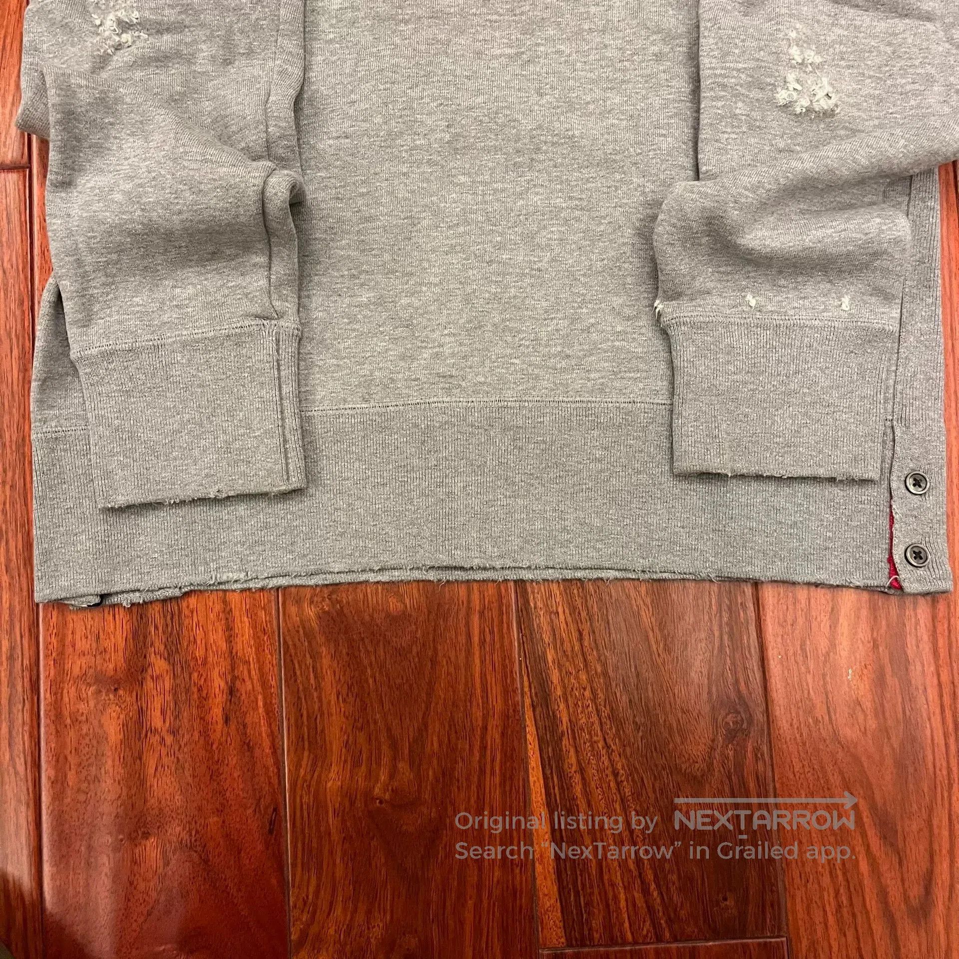 Thom Browne Thom Browne Distressed Gray Pullover Hoodie. Size US S / EU 44-46 / 1 - 6 Thumbnail