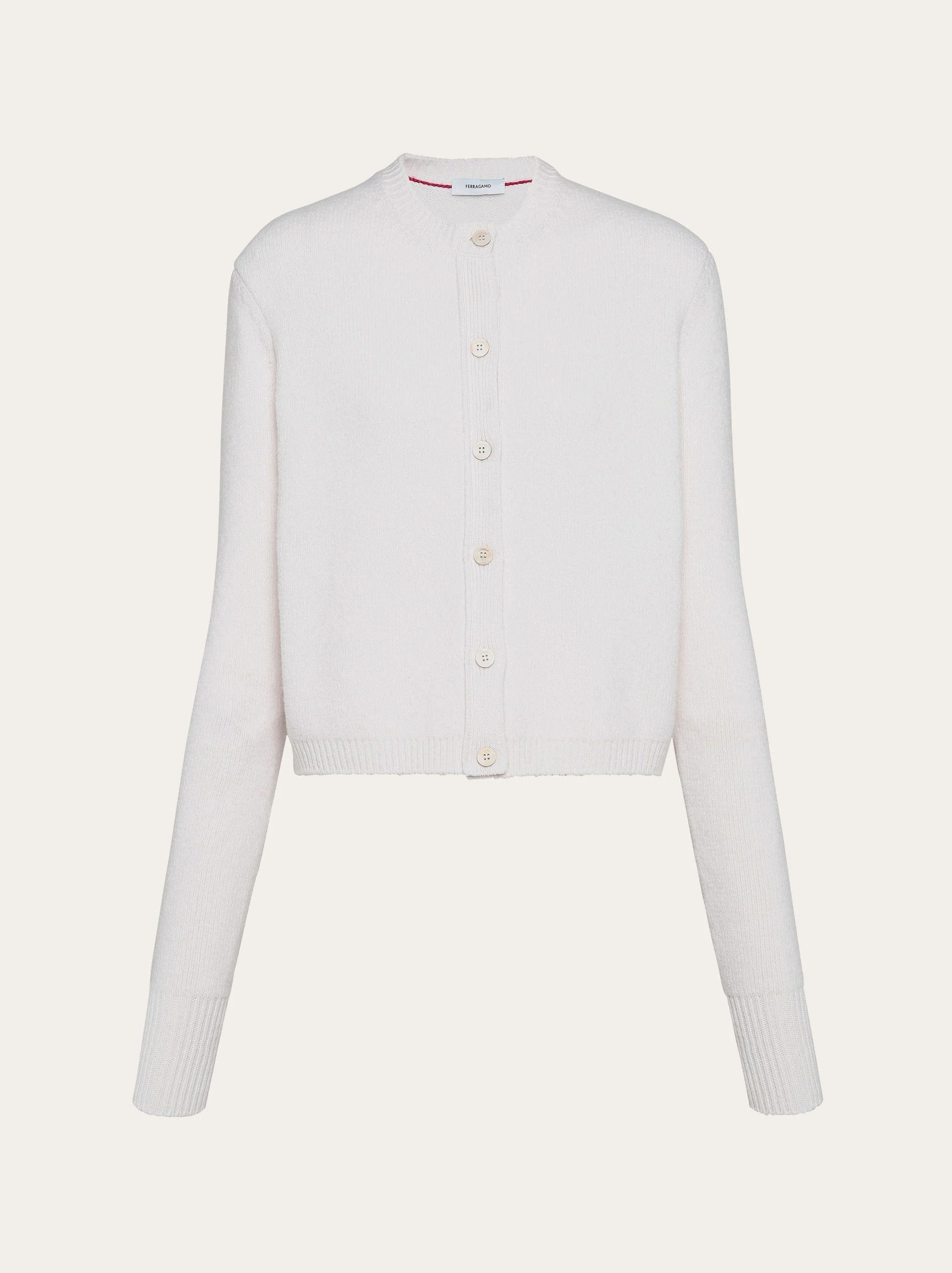 Salvatore Ferragamo o1s1rm0526 Cashmere Cardigan in White Size S / US 4 / IT 40 - 1 Preview