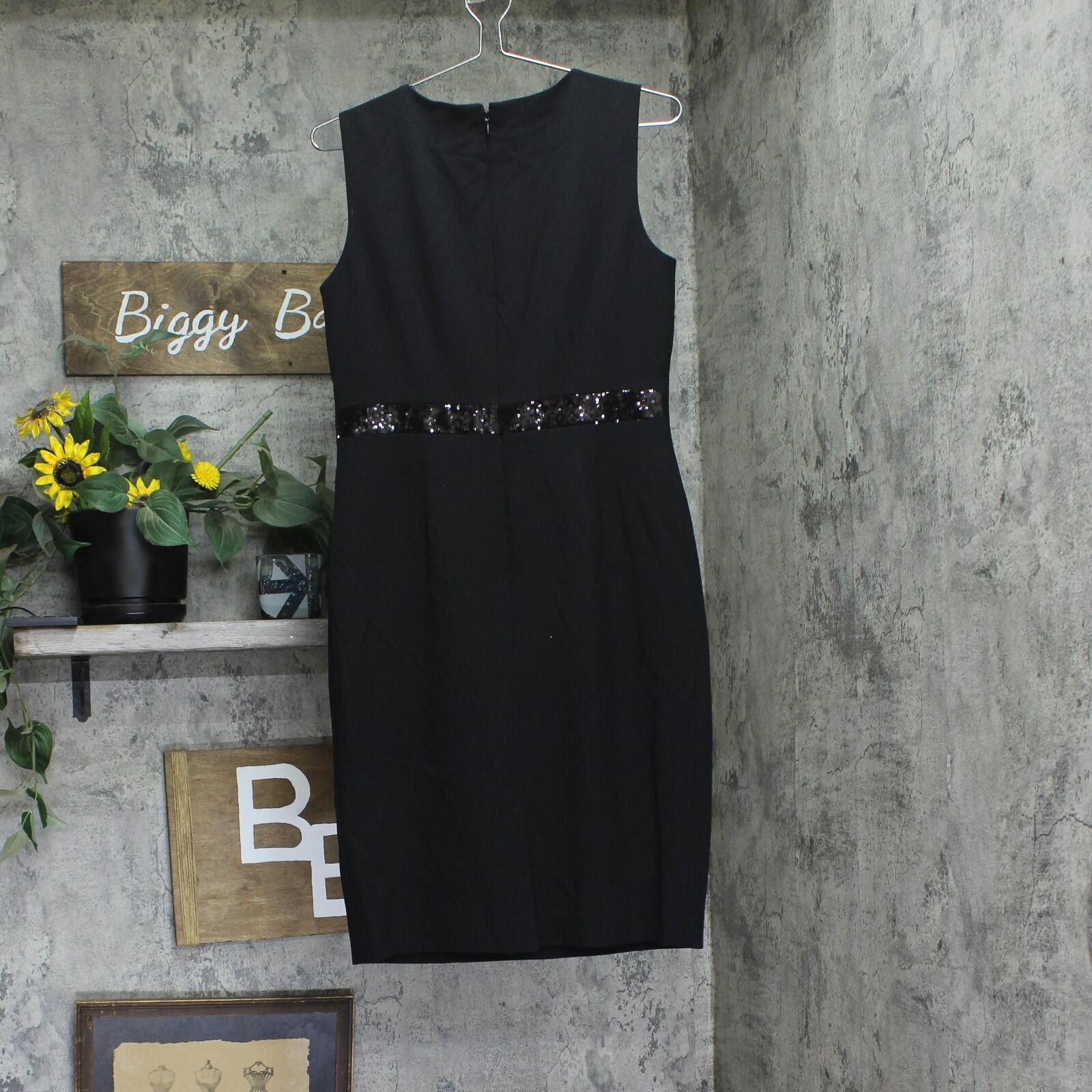 Other Kasper Dress W/ Sequin Waistband Trim 10916477 Black 4 Size S / US 4 / IT 40 - 2 Thumbnail