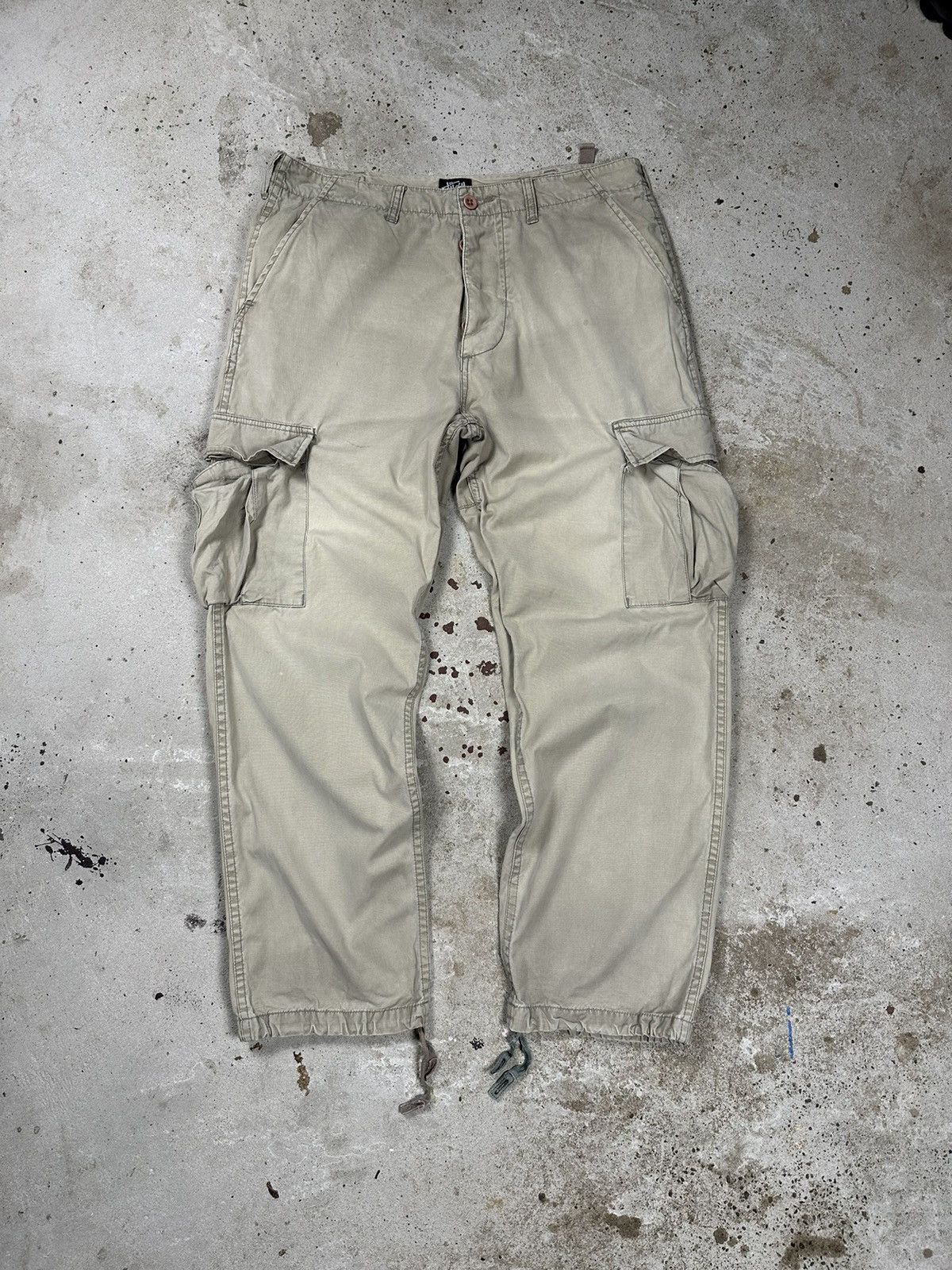 Vintage y2k Stussy Cargo Multipocket Beige Pants