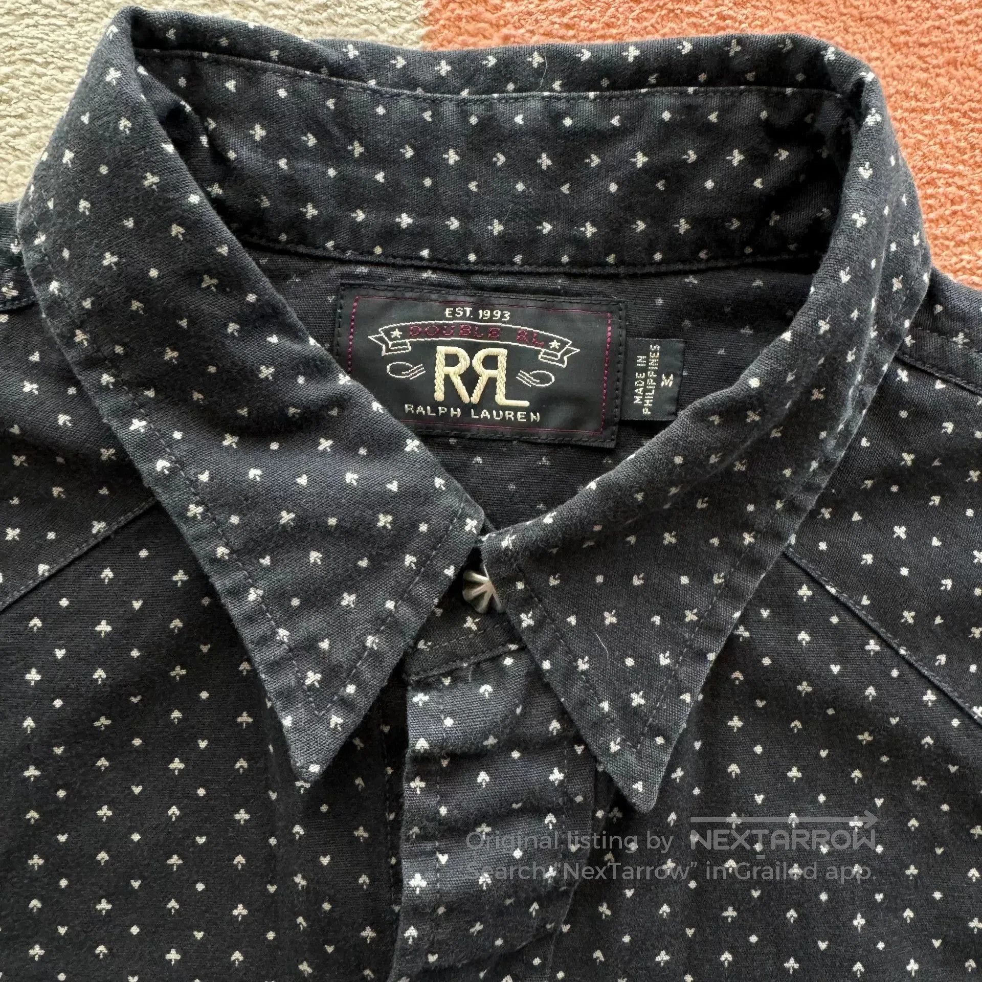 RRL Ralph Lauren RRL Black Poker Western Shirt. Size US M / EU 48-50 / 2 - 3 Thumbnail