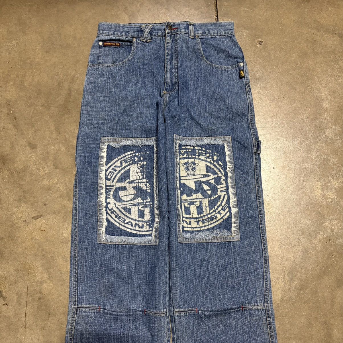 Southpole Vintage Y2K GiveMeFace GMF Baggy Denim Jeans Skater Wide Leg Size US 34 / EU 50 - 4 Thumbnail