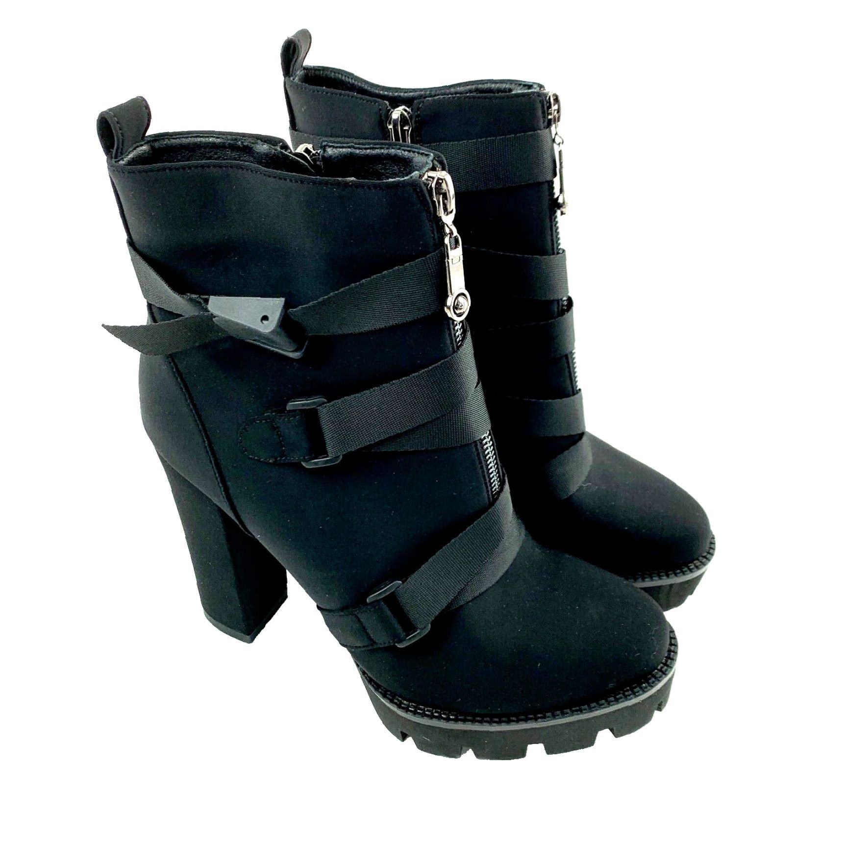 Vintage VINTAGE Wetkiss Combat Chunky Heel Platform Boots Black Straps EU 40 US 9.5 Women Platform Boots Straps 40 9.5 Black Wetkiss Shoes Womens Size US 10 / IT 40 - 2 Thumbnail