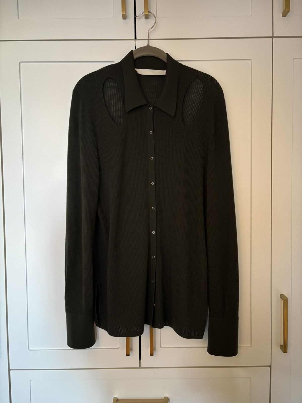 Dion Lee Dion Lee Merino Wool Cutout Button Down Sweater Size US M / EU 48-50 / 2 - 1 Thumbnail