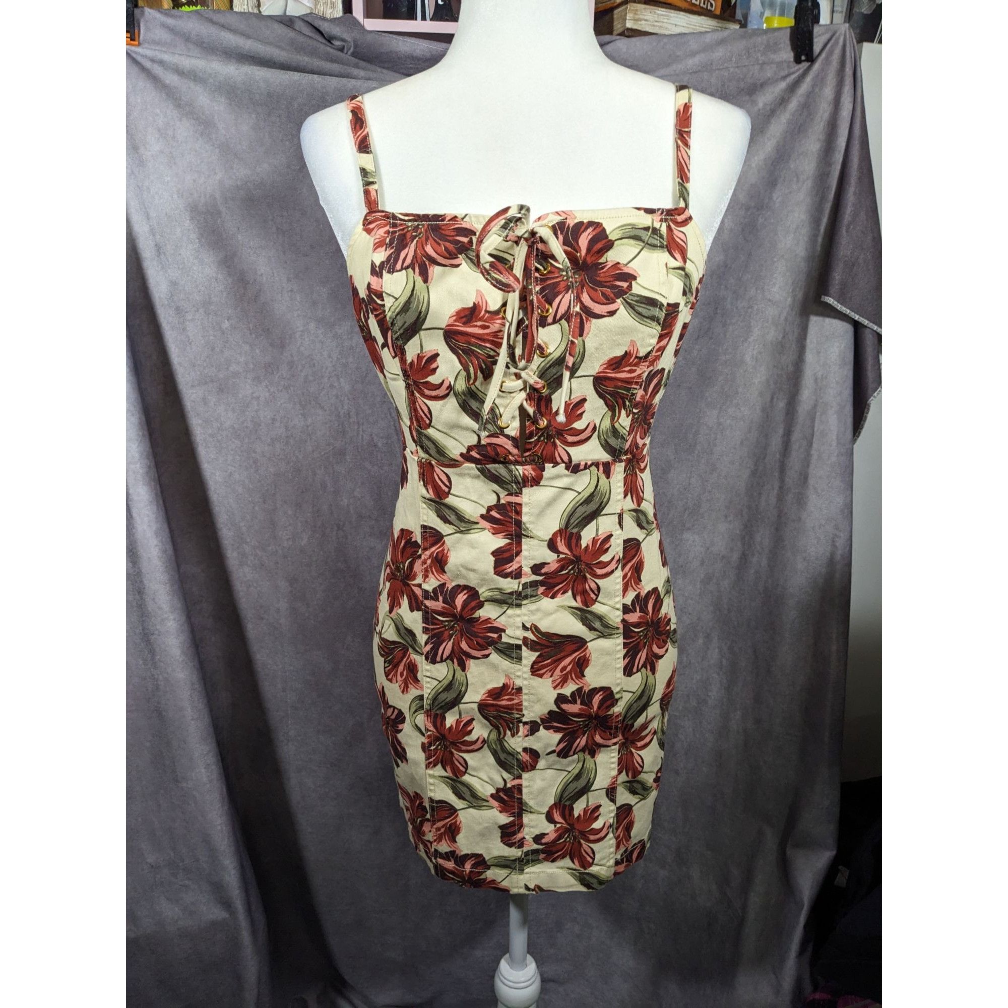 Other GBE Los Angeles 90s Style Cream And Pink Floral Dress Size M Size M / US 6-8 / IT 42-44 - 8 Thumbnail