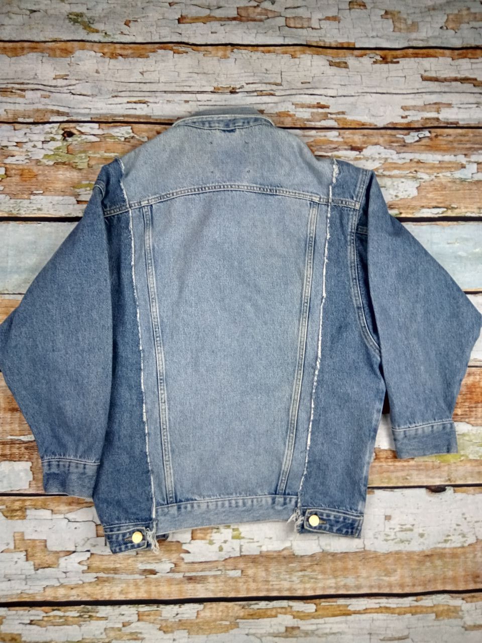 Essentiel Antwerp Two-tone oversized denim jacket with short sleeves Size S / US 4 / IT 40 - 2 Thumbnail
