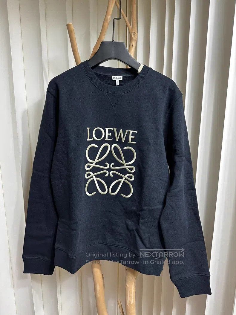 Loewe Loewe Navy Blue Embroidered Logo Sweatshirt Size M / US 6-8 / IT 42-44 - 1 Thumbnail