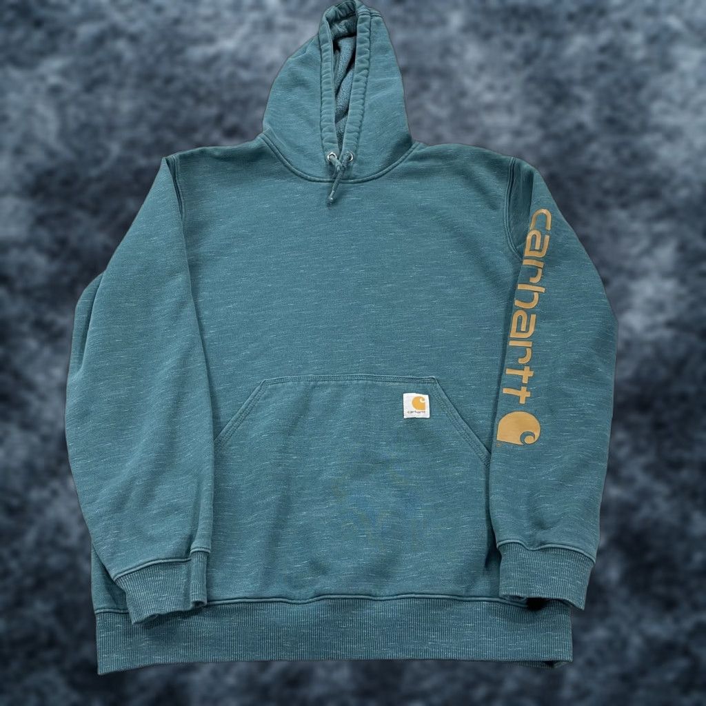 Carhartt Carhartt Hoodie Mens Medium Blue Loose Fit Midweight Sweatshirt Workwear K288 Size US M / EU 48-50 / 2 - 1 Thumbnail
