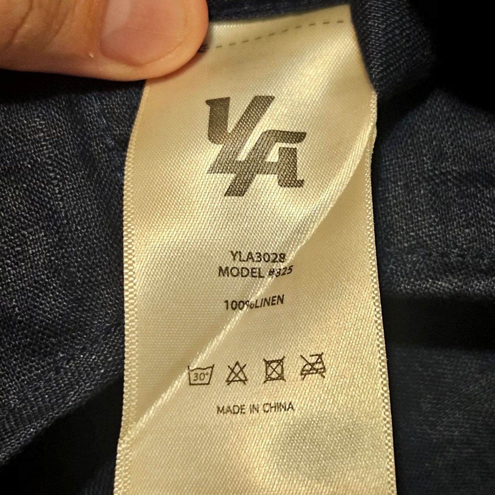 YoungLA NWT YoungLA Mens XL Navy Blue Linen Shirt - Long Sleeve Size US XL / EU 56 / 4 - 4 Thumbnail