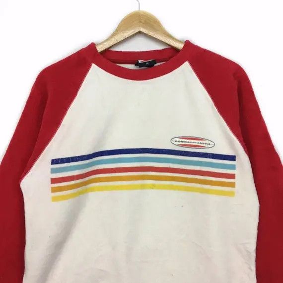 Vintage GORDON and SMITH Surfing Rainbow Fleece Sweatshirt Hawaii Size US M / EU 48-50 / 2 - 2 Thumbnail
