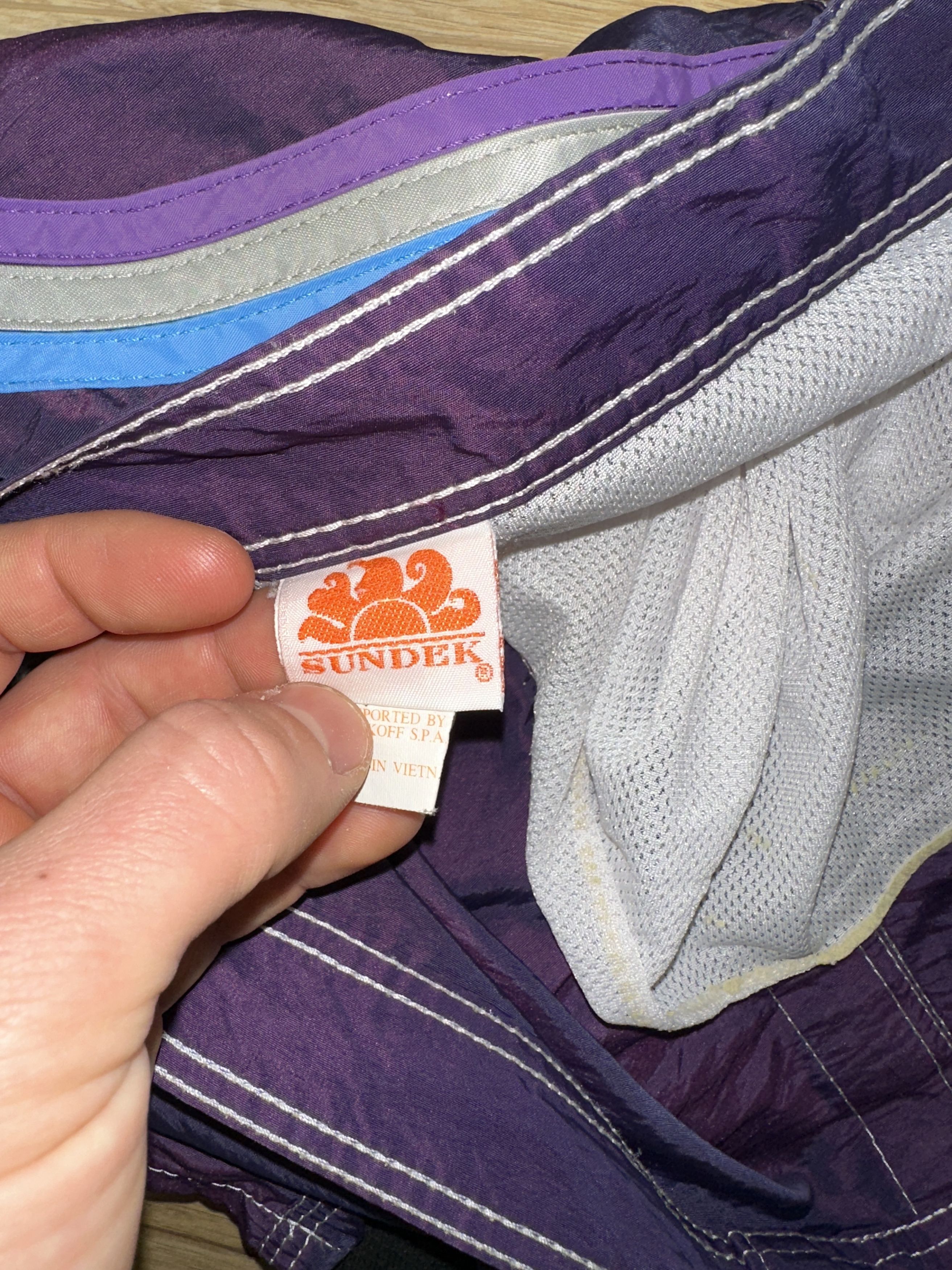 Sundek Sundek Vintage Swim Shorts Rainbow Stripes Purple Size 36 Size US 36 / EU 52 - 3 Thumbnail