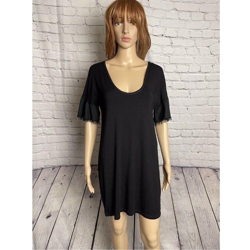 Splendid NWT New $138 Splendid Rayon Jersey Flutter Sleeve Dress Bla Size S / US 4 / IT 40 - 4 Thumbnail