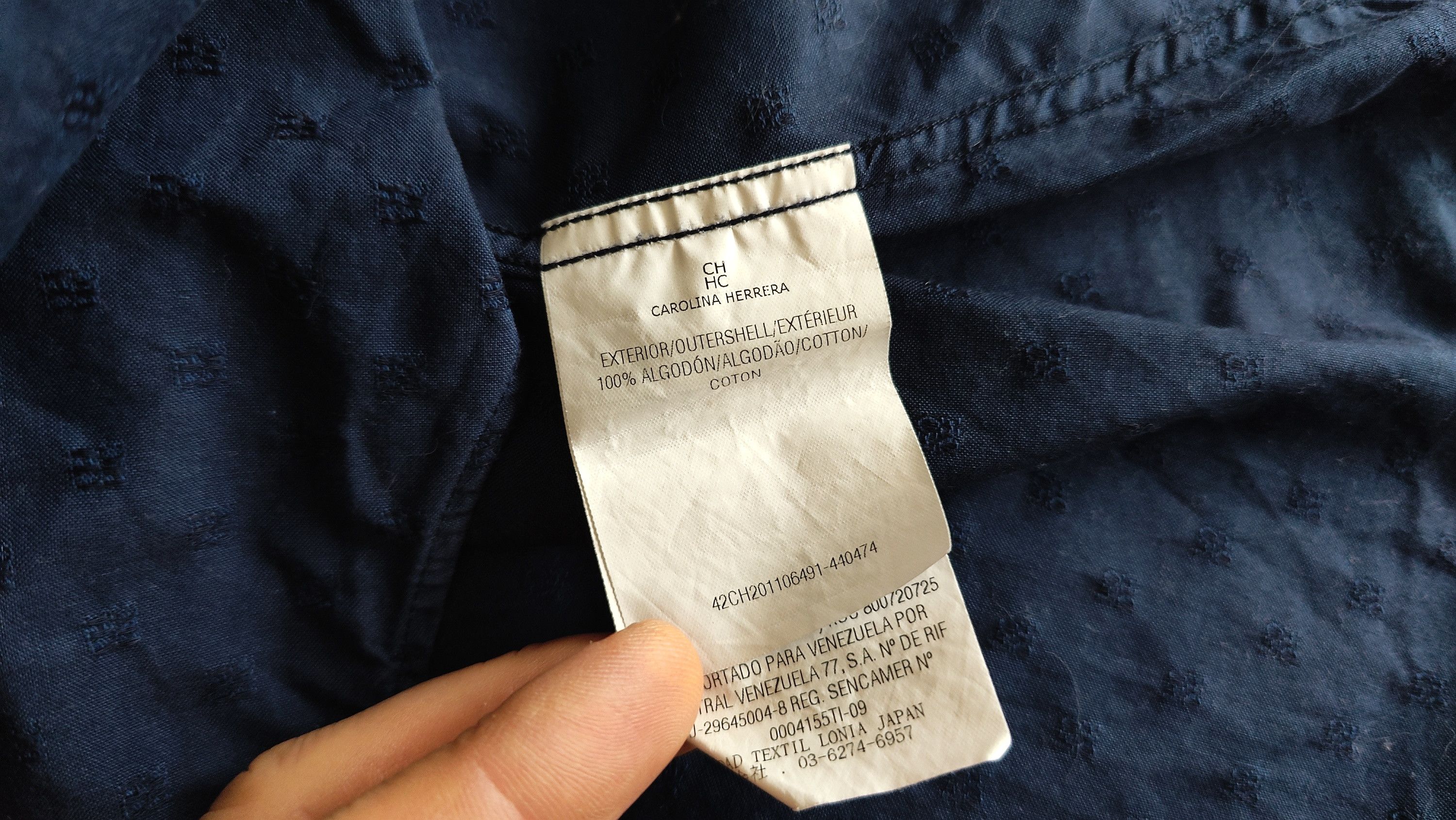 Carolina Herrera Carolina Herrera Full Monogram Navy Shirt Size US L / EU 52-54 / 3 - 7 Thumbnail