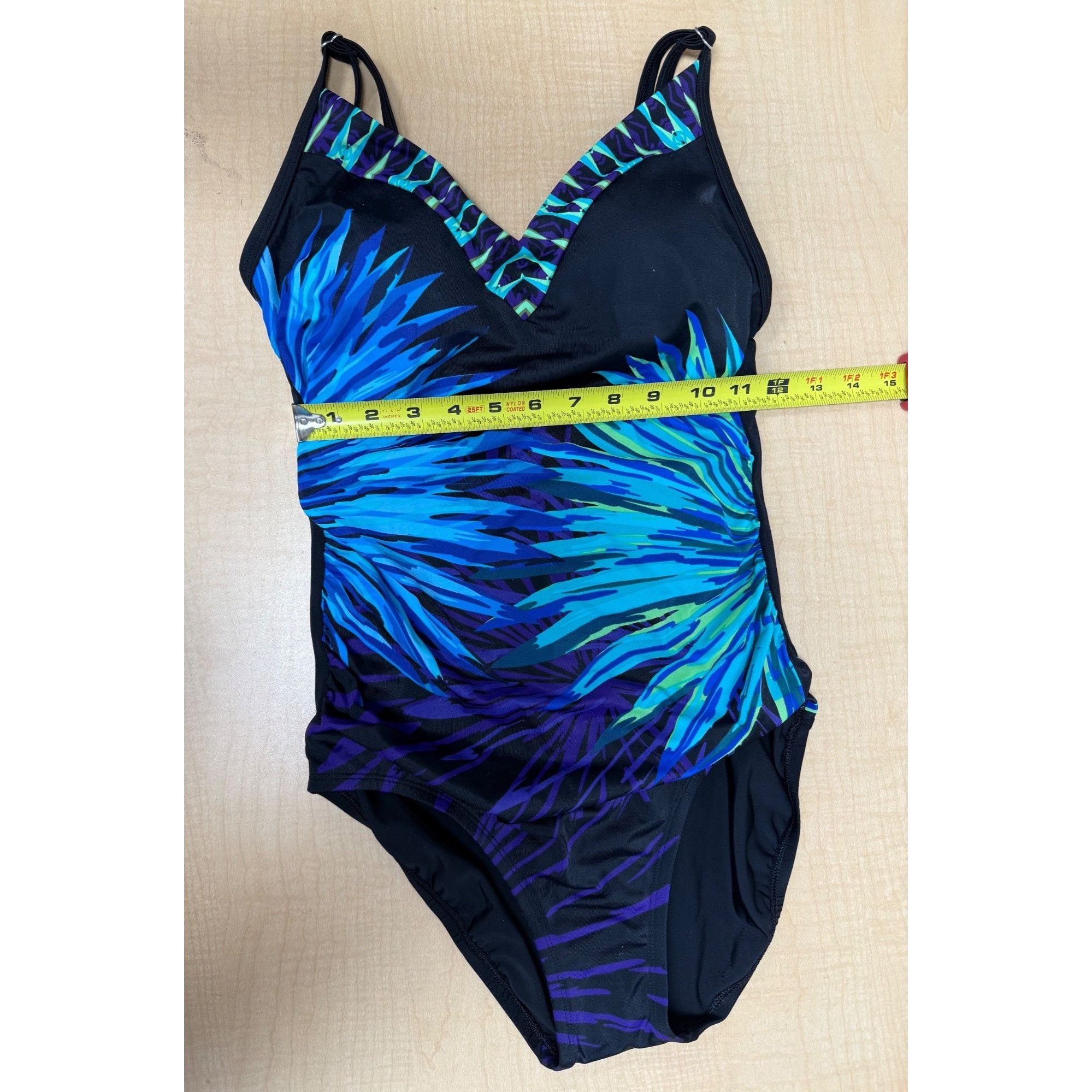 Other Aqua Green Womens Tropical Print One-Piece Swimsuit Adjustab Size ONE SIZE - 9 Thumbnail