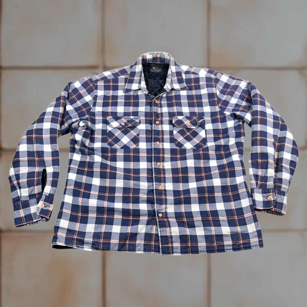 Fruit Of The Loom VINTAGE Fruit of the Loom Shirt Plaid Flannel Shacket 90s Blue Adult LARGE Button-Up Long Sleeve Mens Regular XS? Size US L / EU 52-54 / 3 - 1 Thumbnail