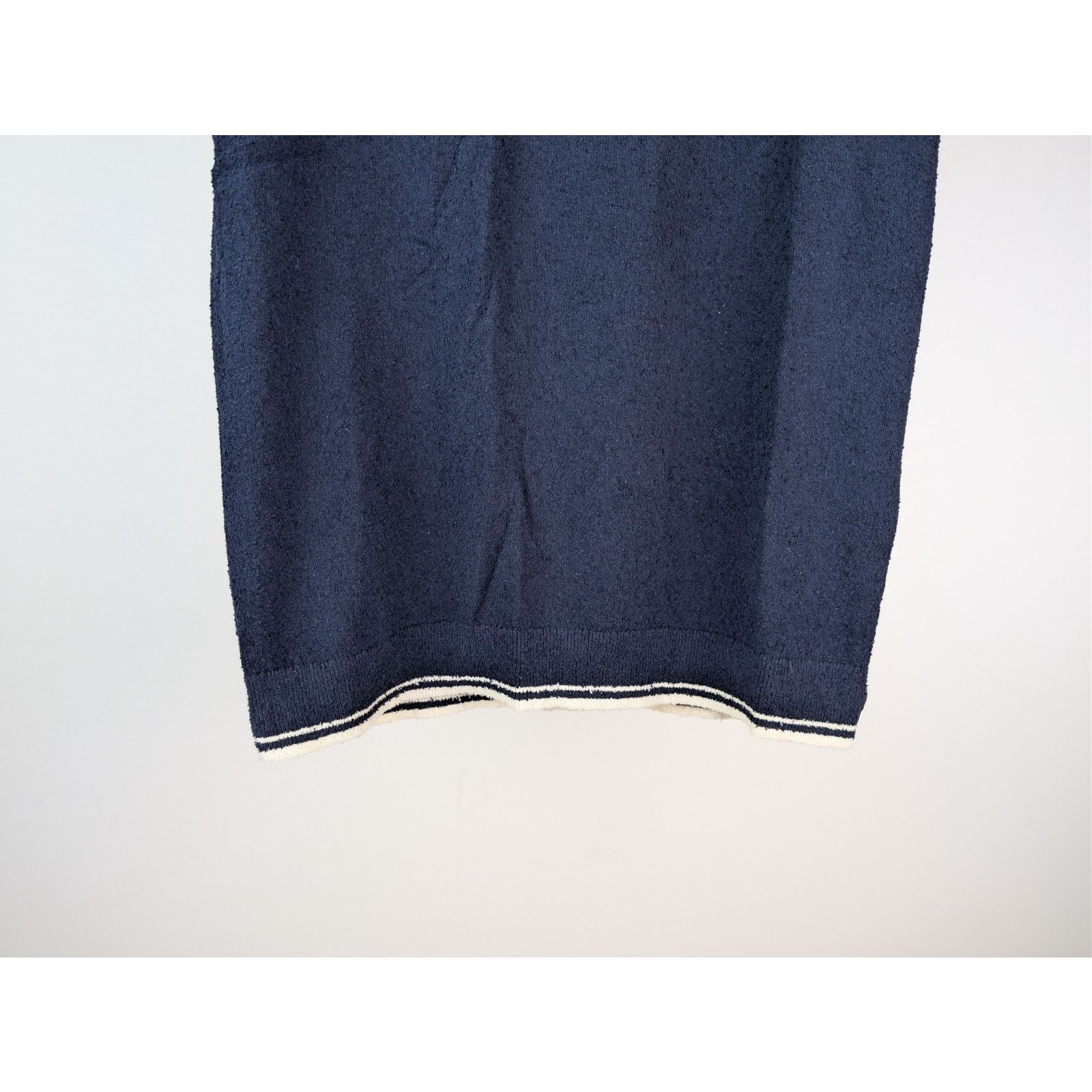 Todd Snyder o1rshd1 CC20 Tipped Boucle Montauk Knit Polo Shirt Navy Blue Size US S / EU 44-46 / 1 - 4 Thumbnail