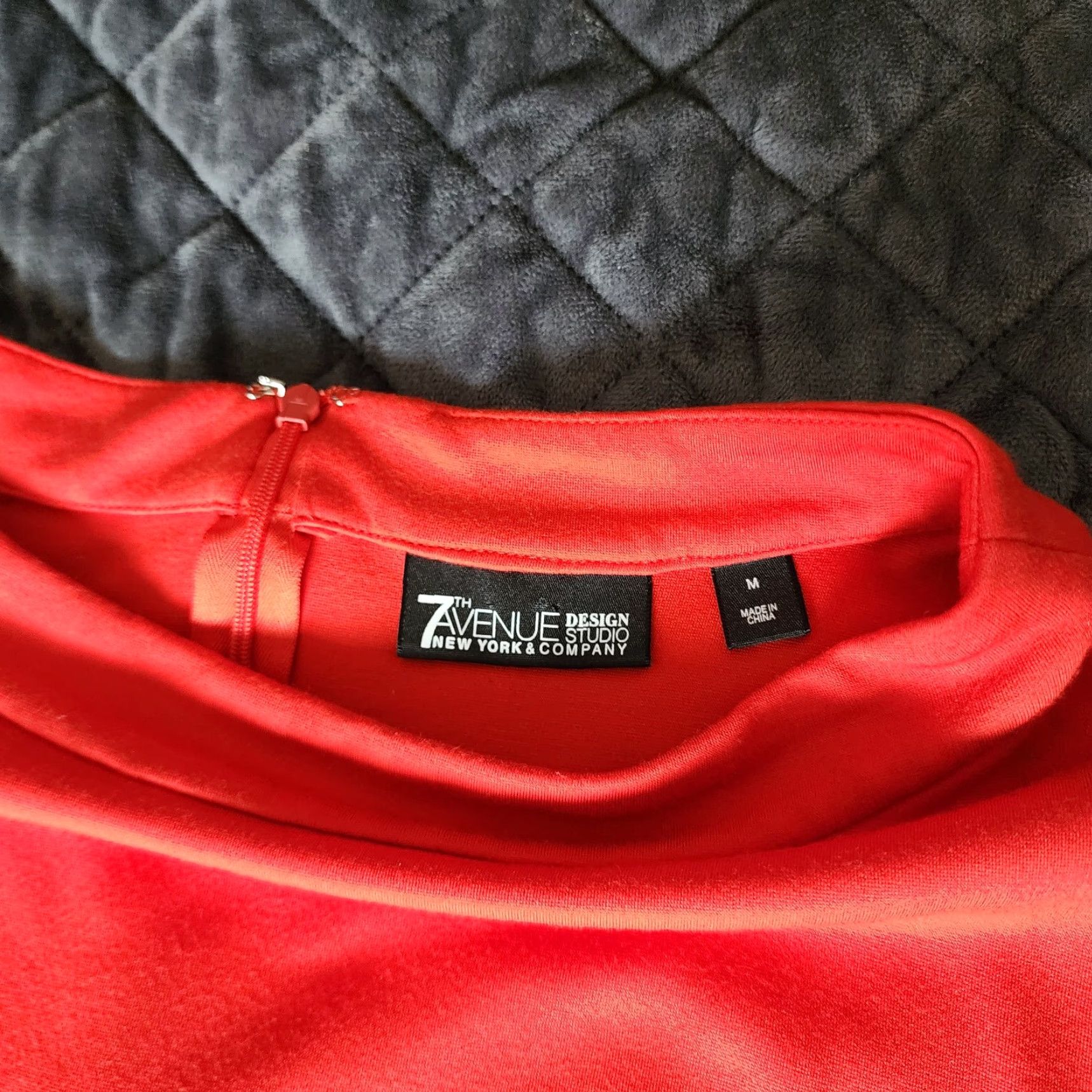 Avenue 7th Avenue Design Studio New York & Co Women Blouse Zip Sleeveless Round Neck Orange Red Polyester Lace XL SZ M Size M / US 6-8 / IT 42-44 - 2 Thumbnail