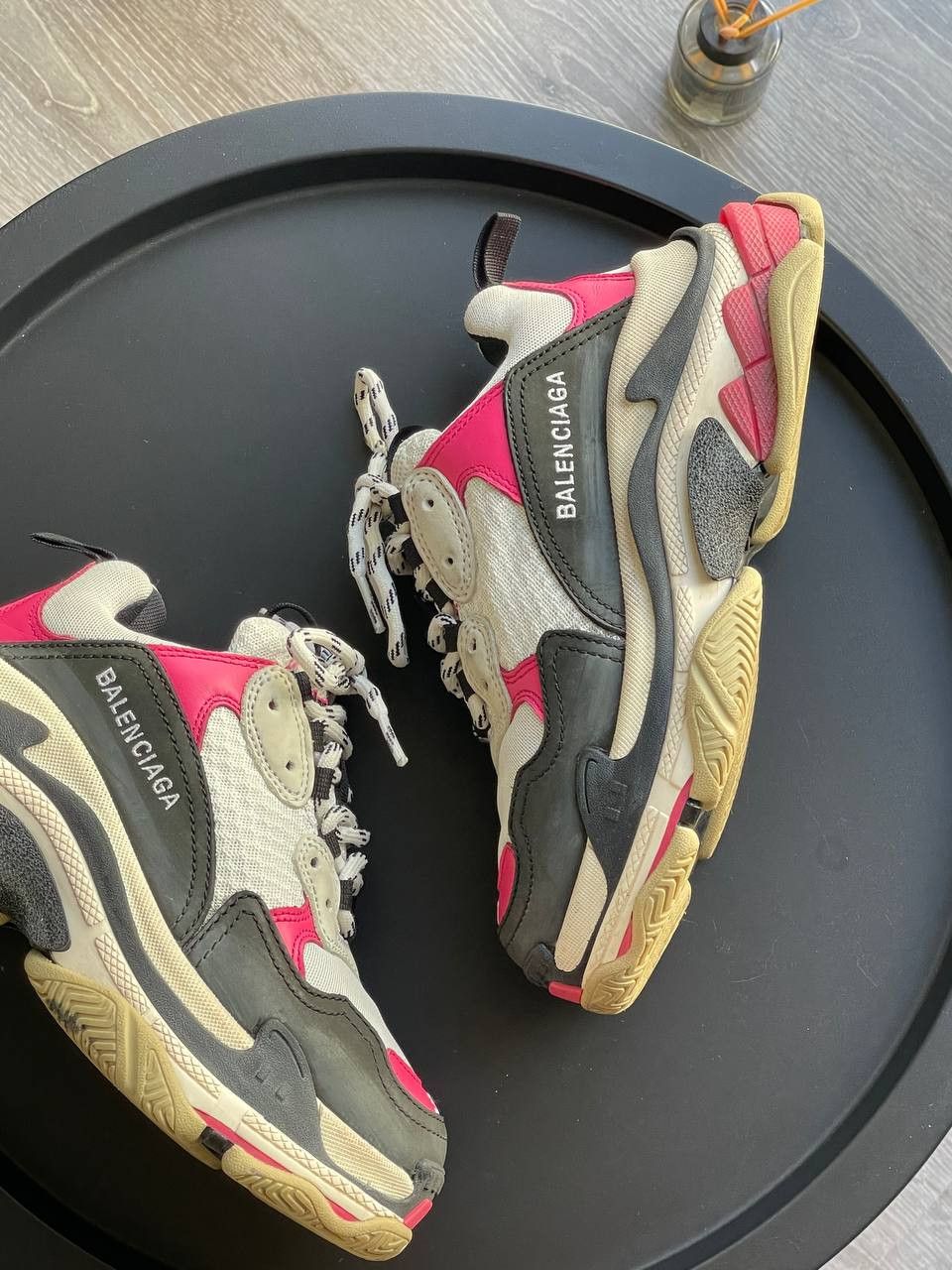 Balenciaga Balenciaga Triple S Black\White\Pink Cunky Sneakers Size US 7 / IT 37 - 2 Thumbnail