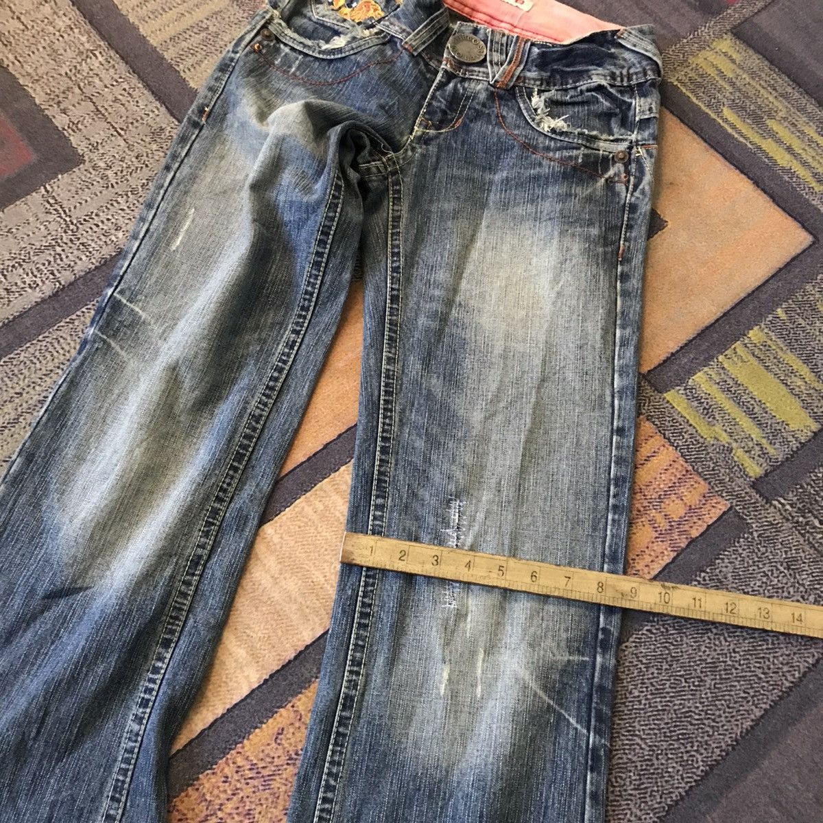 Stitch's Jeans Betty blue love embroidered art flower jeans Size 28" / US 6 / IT 42 - 8 Thumbnail