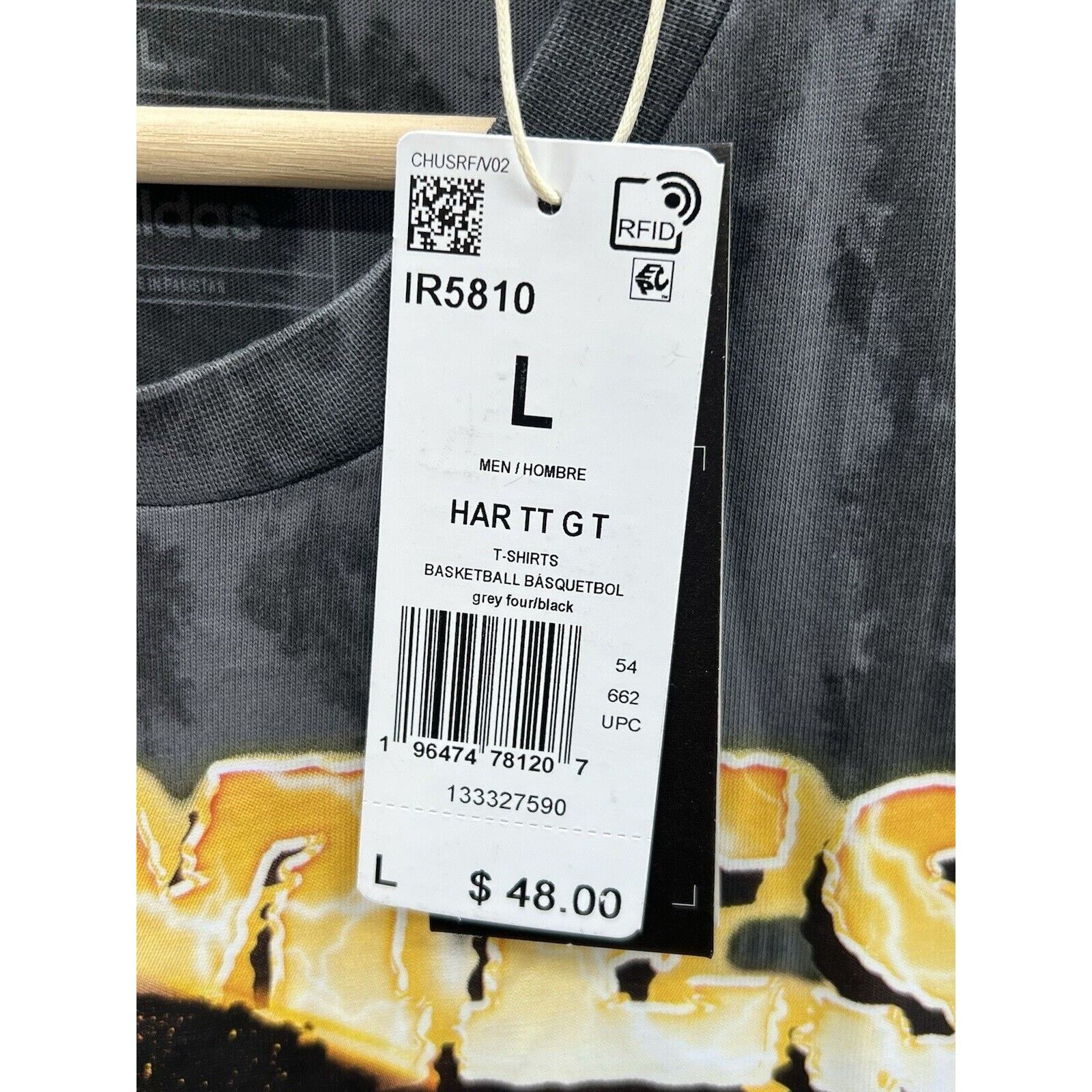 Adidas Adidas James Harder Tunnel Graphic Tee Gray Black Tie Dye Size US L / EU 52-54 / 3 - 4 Thumbnail