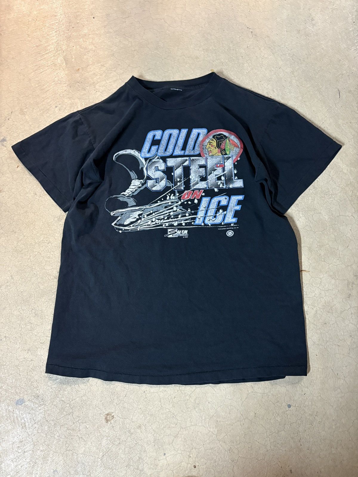 Salem Sportswear Vintage 90s Chicago Blackhawks Graphic Tee T-shirt Black Med Size US M / EU 48-50 / 2 - 1 Thumbnail