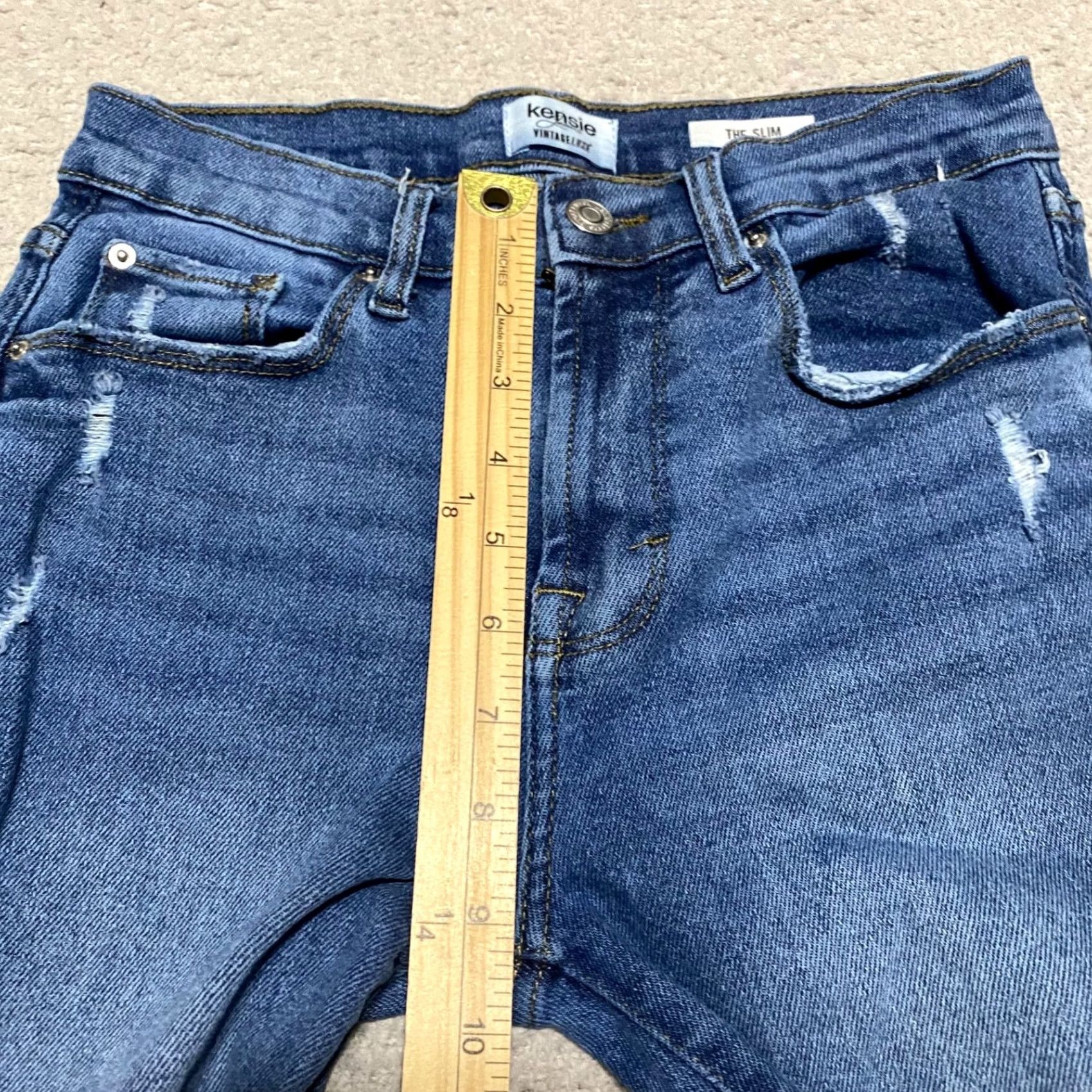 Vintage Kensie Jeans Jeans Blue Denim Medium Wash Slim Straight Distressed Raw Hem Womens Size 2 Size 26" / US 2 / IT 38 - 7 Thumbnail