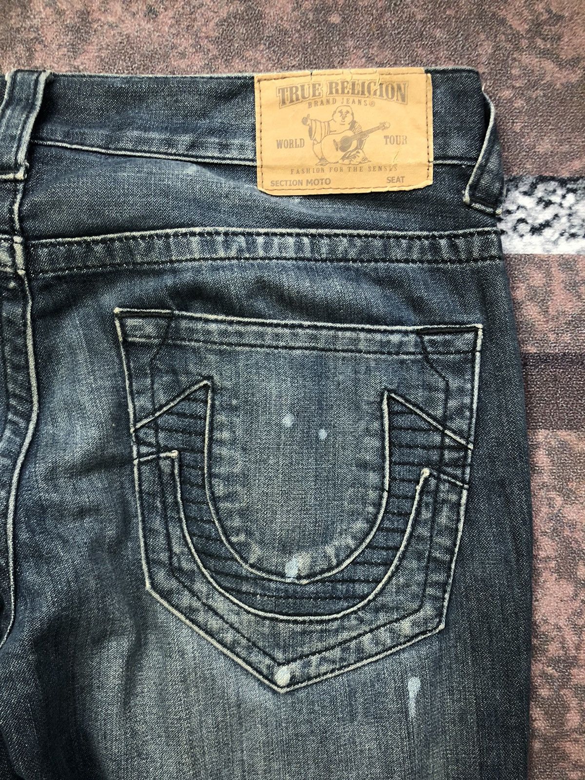 Vintage Vintage True Religion Moto Double Knee Jeans Size US 37 - 14 Thumbnail